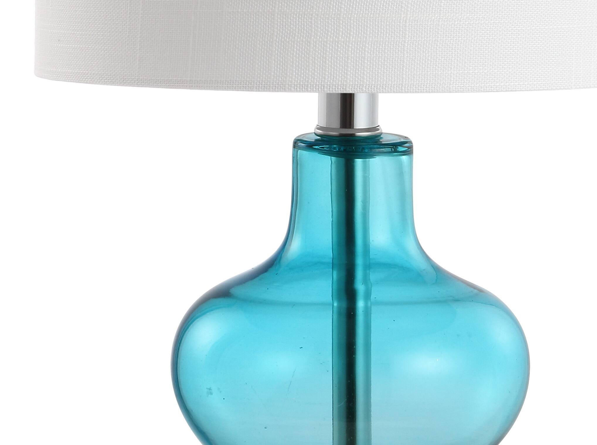 Alt View 3. Jonathan Y - Mer 20.5" Glass/Metal LED Table Lamp, Aqua - Aqua.