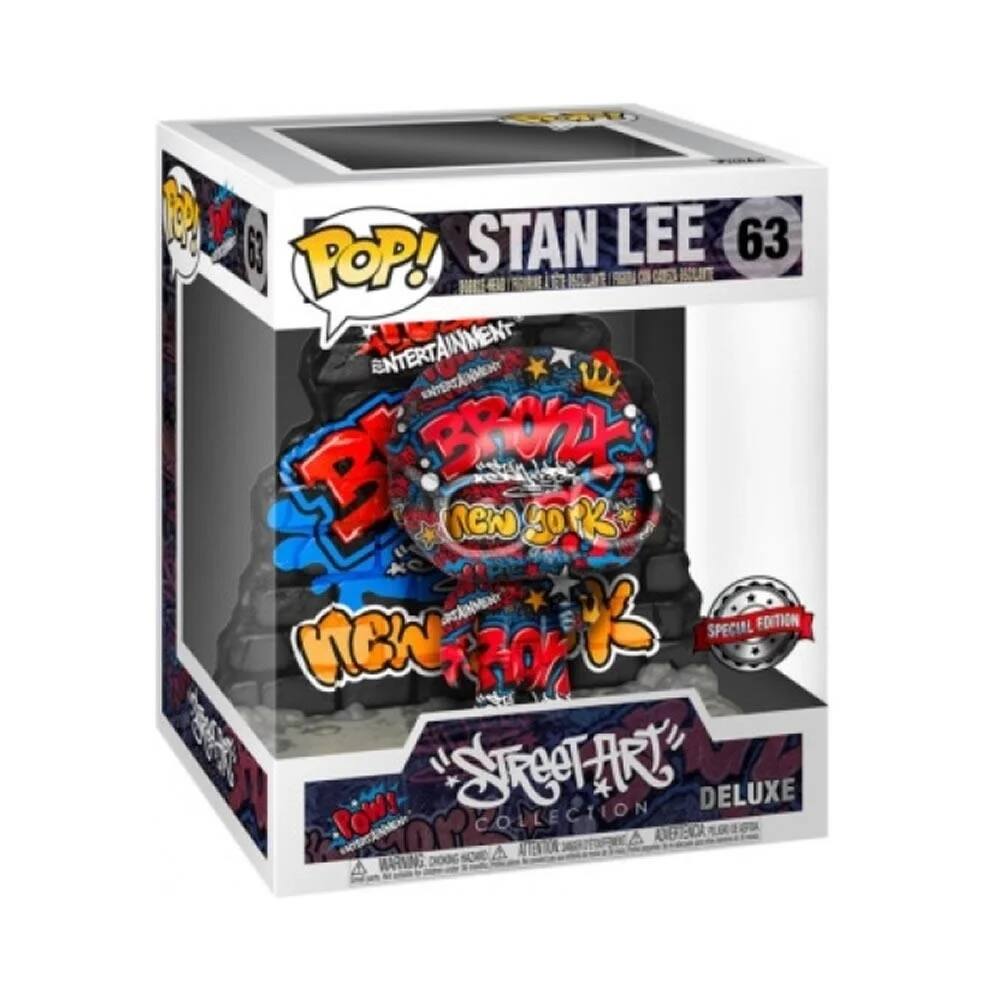 63 STAN LEE 63 POP! 7 C W LIT ENTERTAINMENT ENTERTAINMENT B. BOX NEW YORK AMENT K FDITION SPECIAL WARNINGS START DELUXE POW! COLLECTION ATEER A NT WARNS