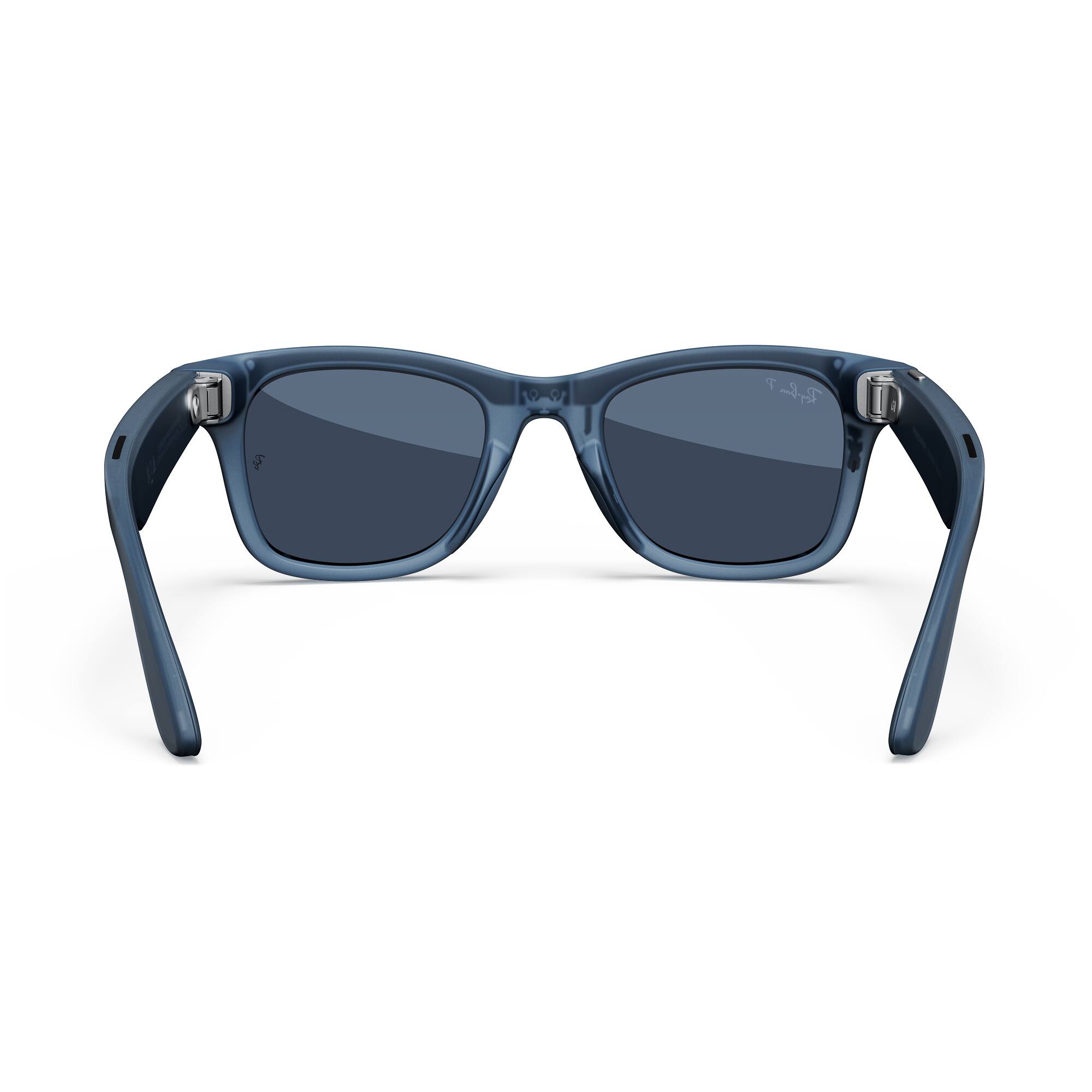 Alt View 8. Ray-Ban Meta - Wayfarer (Gen 1) glasses with Meta AI, Audio, Photo, Video Compatibility - Polarized Blue Lenses - Matte Jeans.