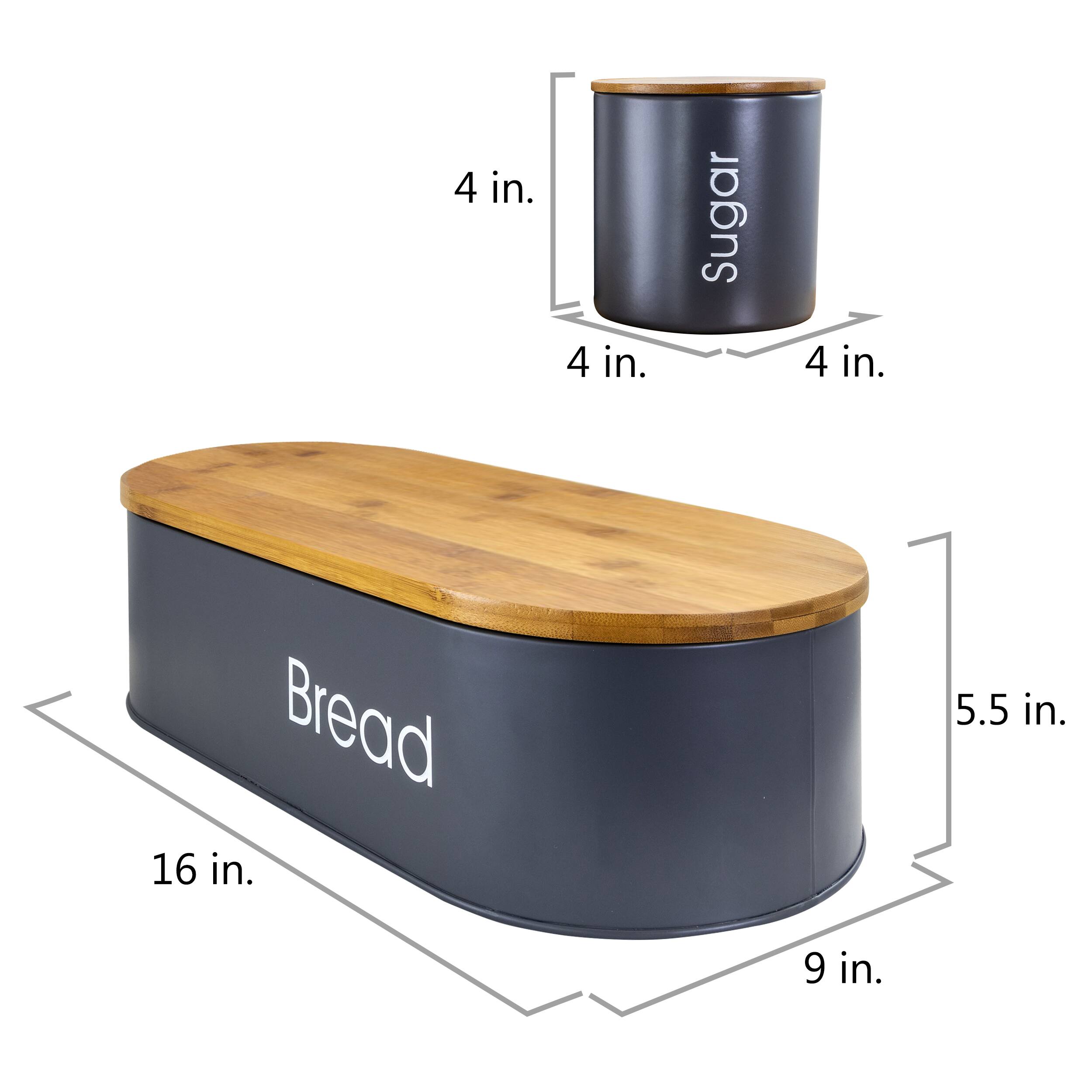 - Sugar: 4 in. x 4 in. x 4 in.
- Bread: 16 in. x 9 in. x 5.5 in.