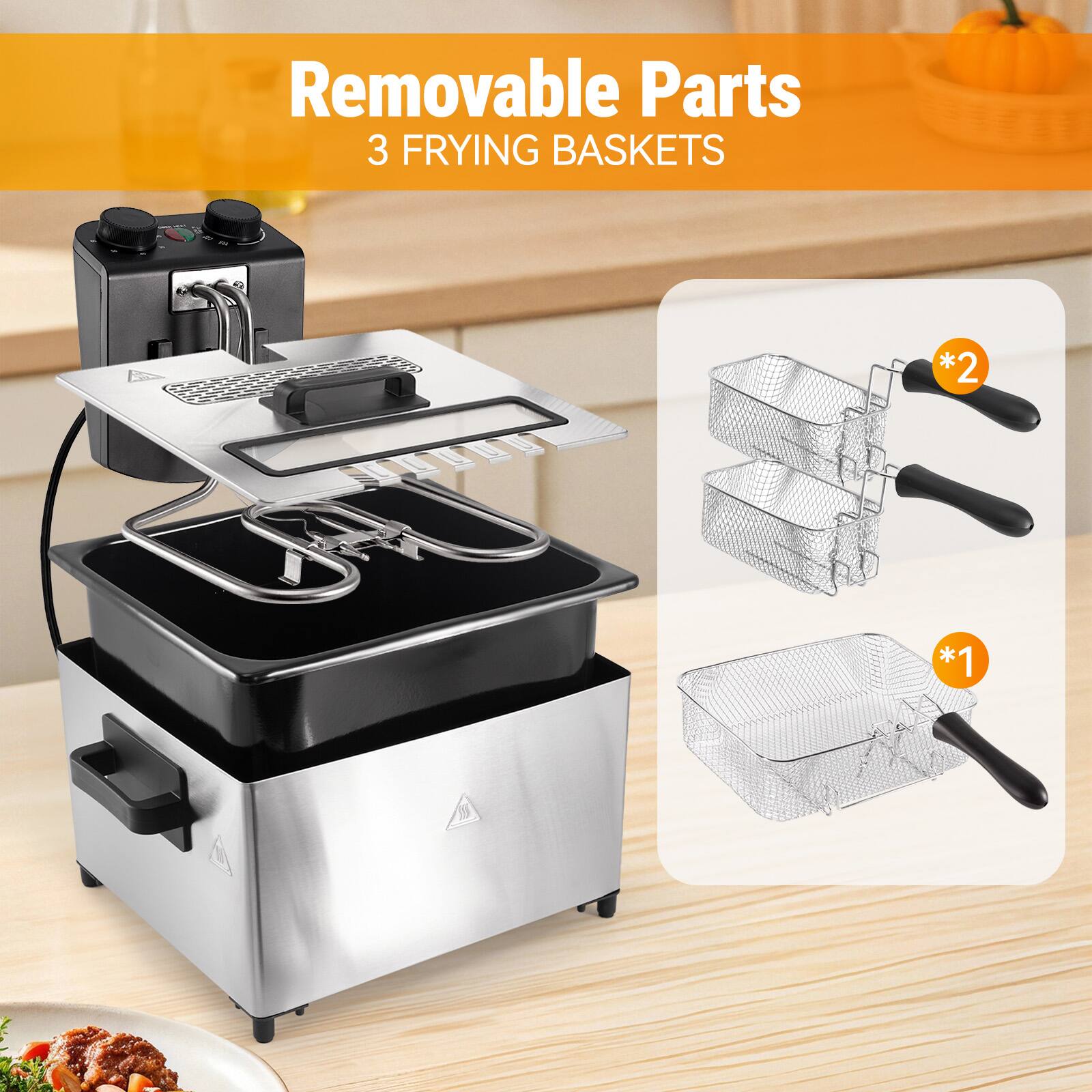 Removable Parts  
3 Frying Baskets  
*2  
*1