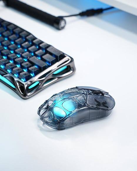 Alt View 3. GravaStar - GravaStar Mercury X Air 8KHz Wireless Optical Gaming Mouse with 32000 DPI Onyx Crystal - Onyx Crystal.