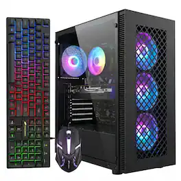 STGAubron - Gaming Desktop PC, Intel Core I7 8th Gen up to 4.1Ghz, GeForce GTX 1660 Super 6G, 16G DDR4, 512G SSD, WIN11H - Black