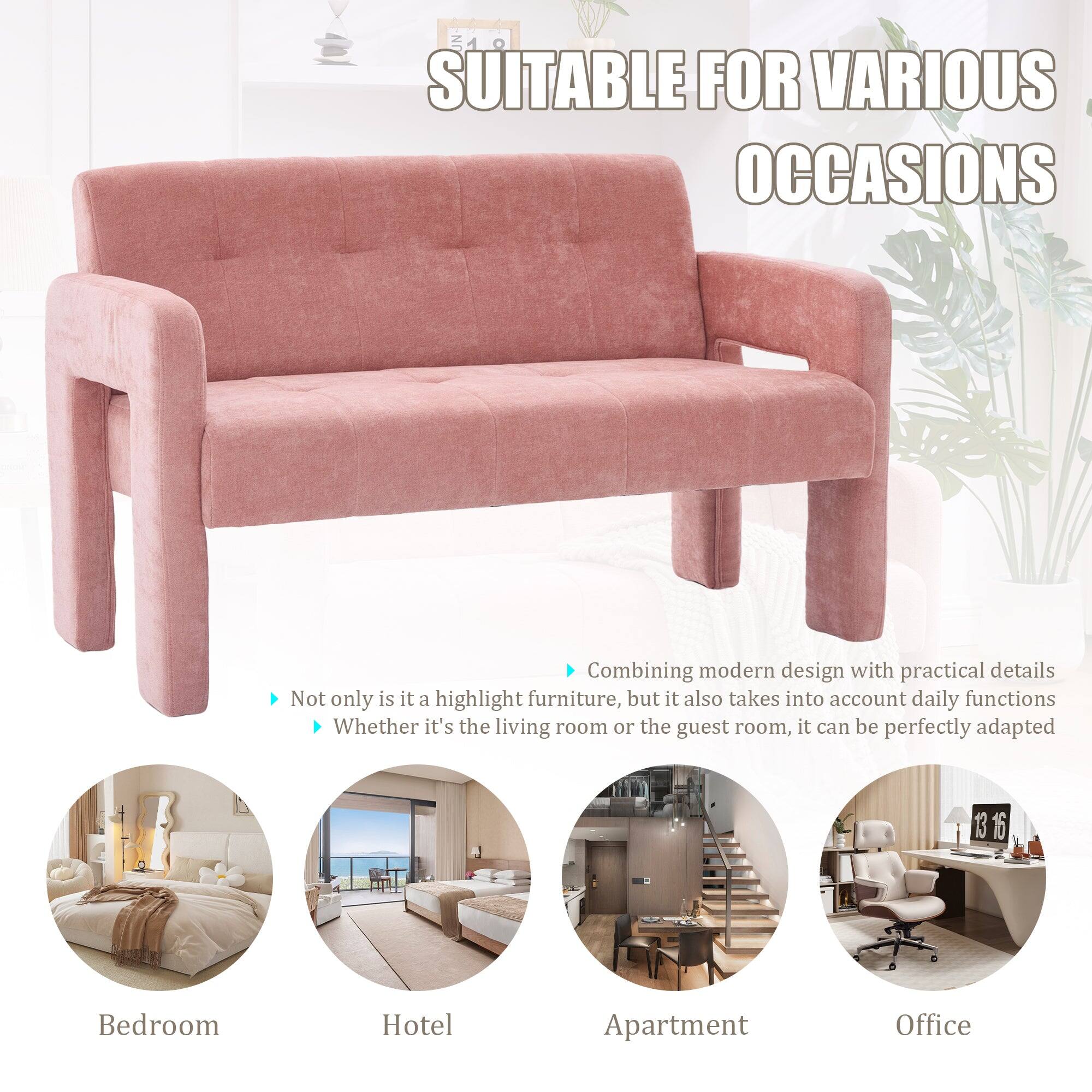 SUITABLE FOR VARIOUS OCCASIONS

- Combining modern design with practical details
- Not only is it a highlight furniture, but it also takes into account daily functions
- Whether it's the living room or the guest room, it can be perfectly adapted

Bedroom  
Hotel  
Apartment  
Office
