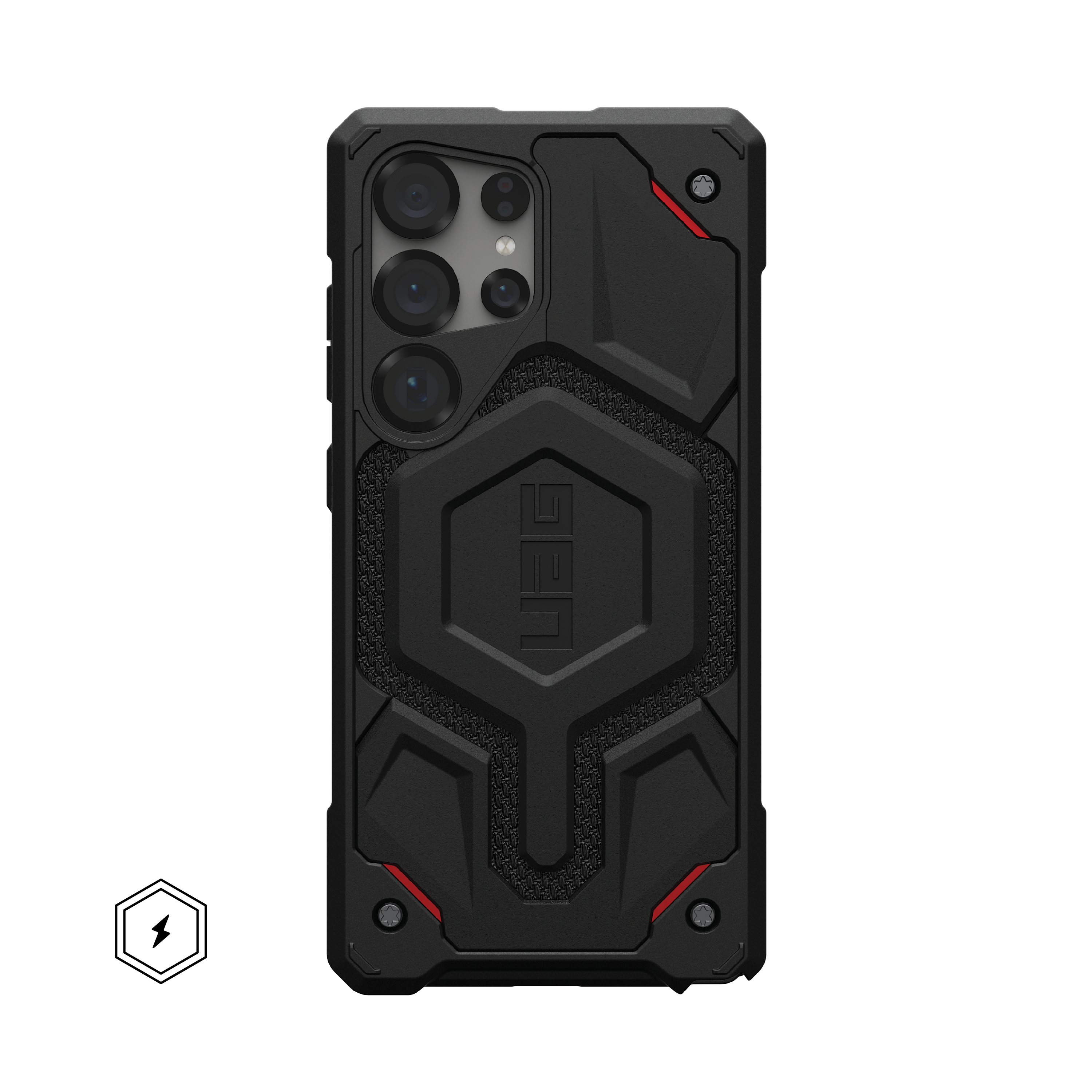 Front. UAG - Monarch Pro Series Case with Magnet for Galaxy S25 Ultra - Kevlar Black.
