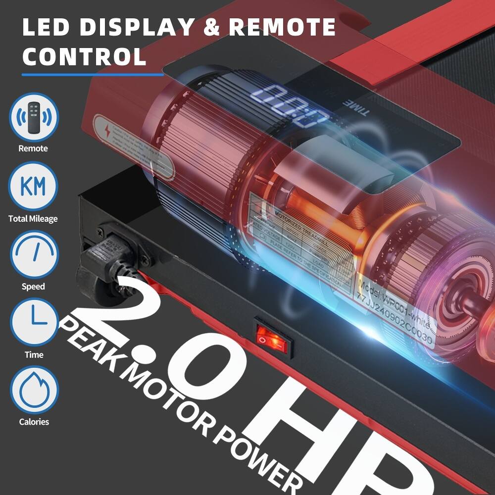 LED DISPLAY & REMOTE CONTROL

- Remote
- KM (Total Mileage)
- Speed
- Time
- Calories

20 HP MOTOR POWER

Model: WPC01
Model: WPC01 JJ240902C0030 - white