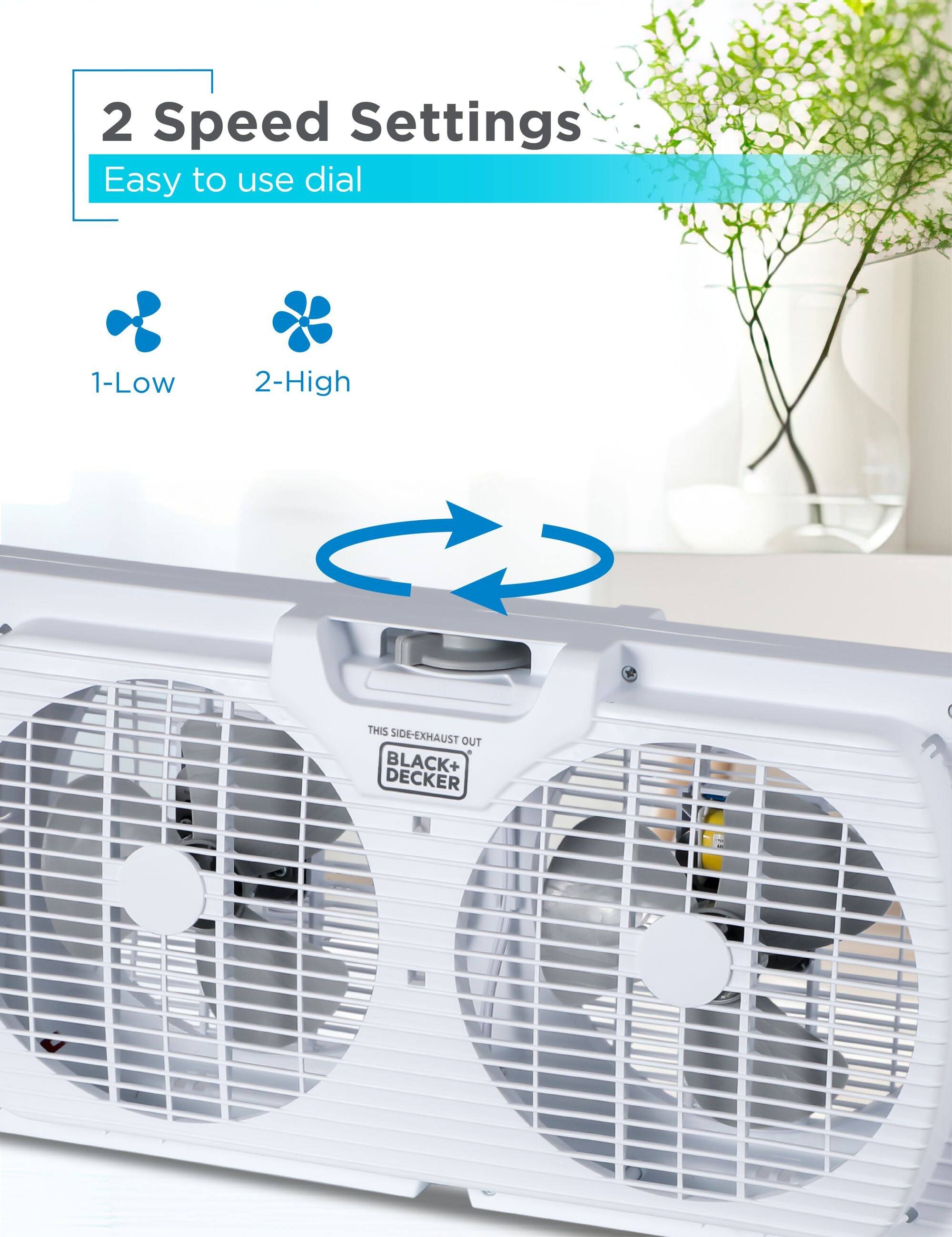 2 Speed Settings
Easy to use dial
1-Low
2-High
THIS SIDE-EXHAUST OUT
BLACK+ DECKER