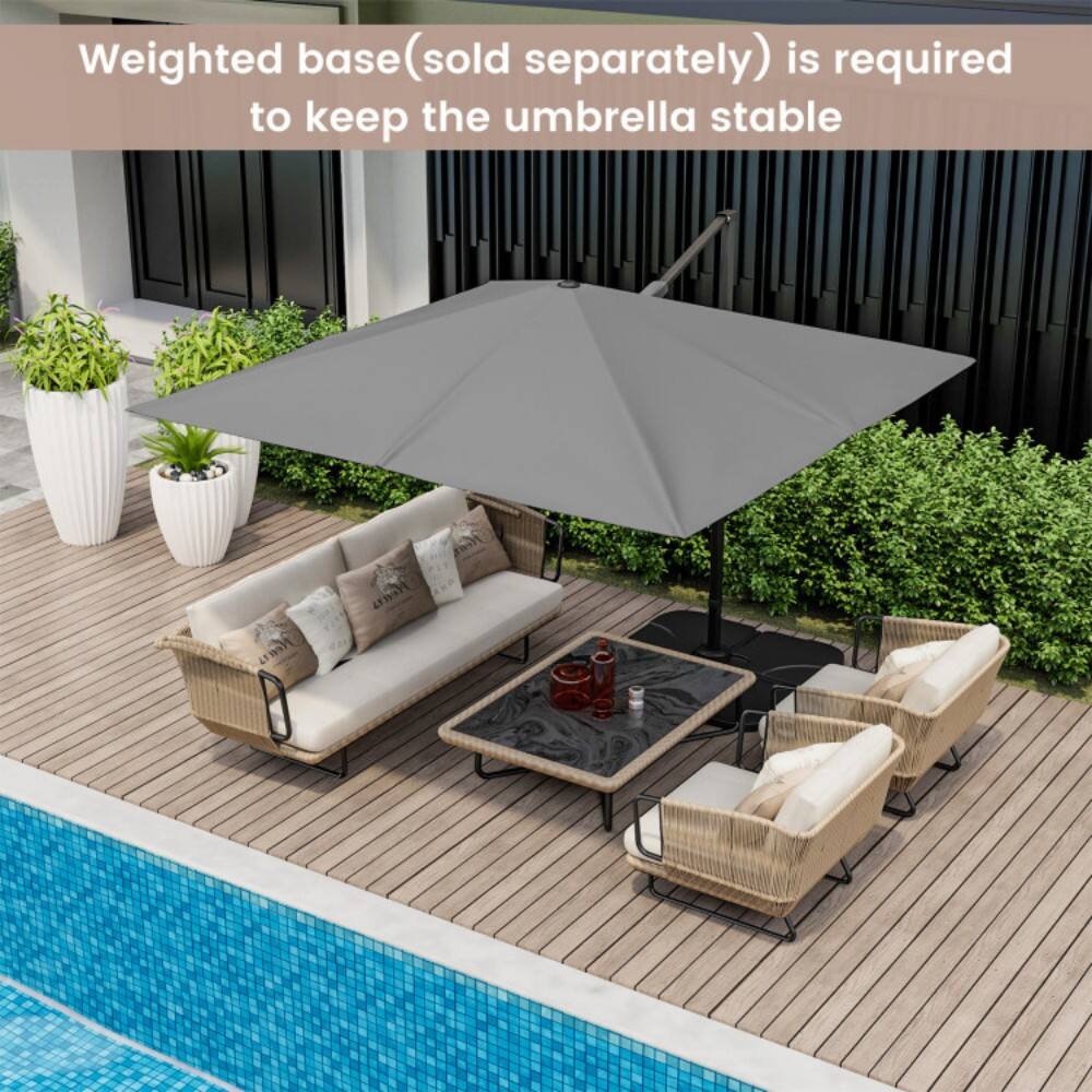 Weighted base (sold separately) is required to keep the umbrella stable