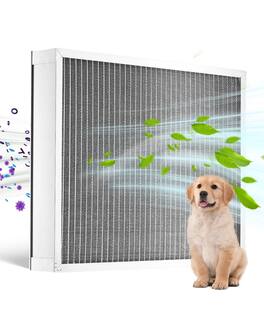 Glintex - Electrostatic Air Filter, 20x25x4 inch Washable Reusable Aluminum HVAC Filter MERV 8, Long Life, Home Office Use - Silver