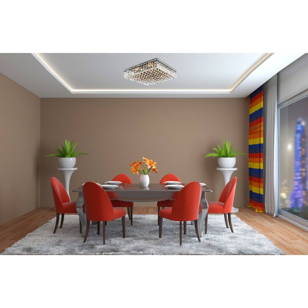 Alt View 2. Elegant Lighting - Maxime 20 Inch Black Flush Mount - Black And Clear.