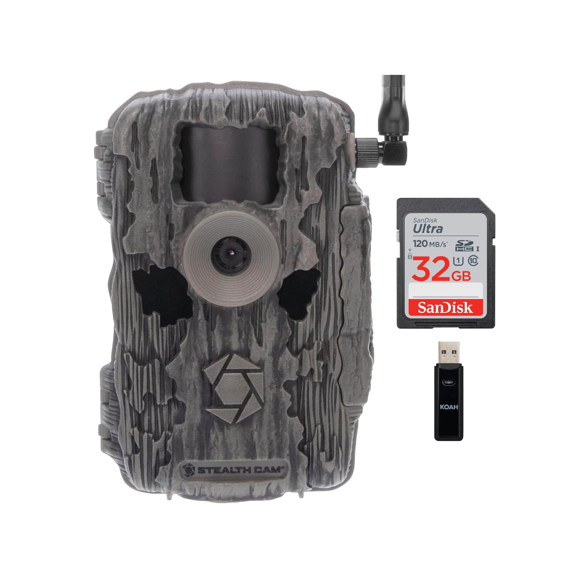 Muddy - Stealth Cam Fusion X-Pro 36MP 720P Cellular Dual Sim Trail Camera Bundle