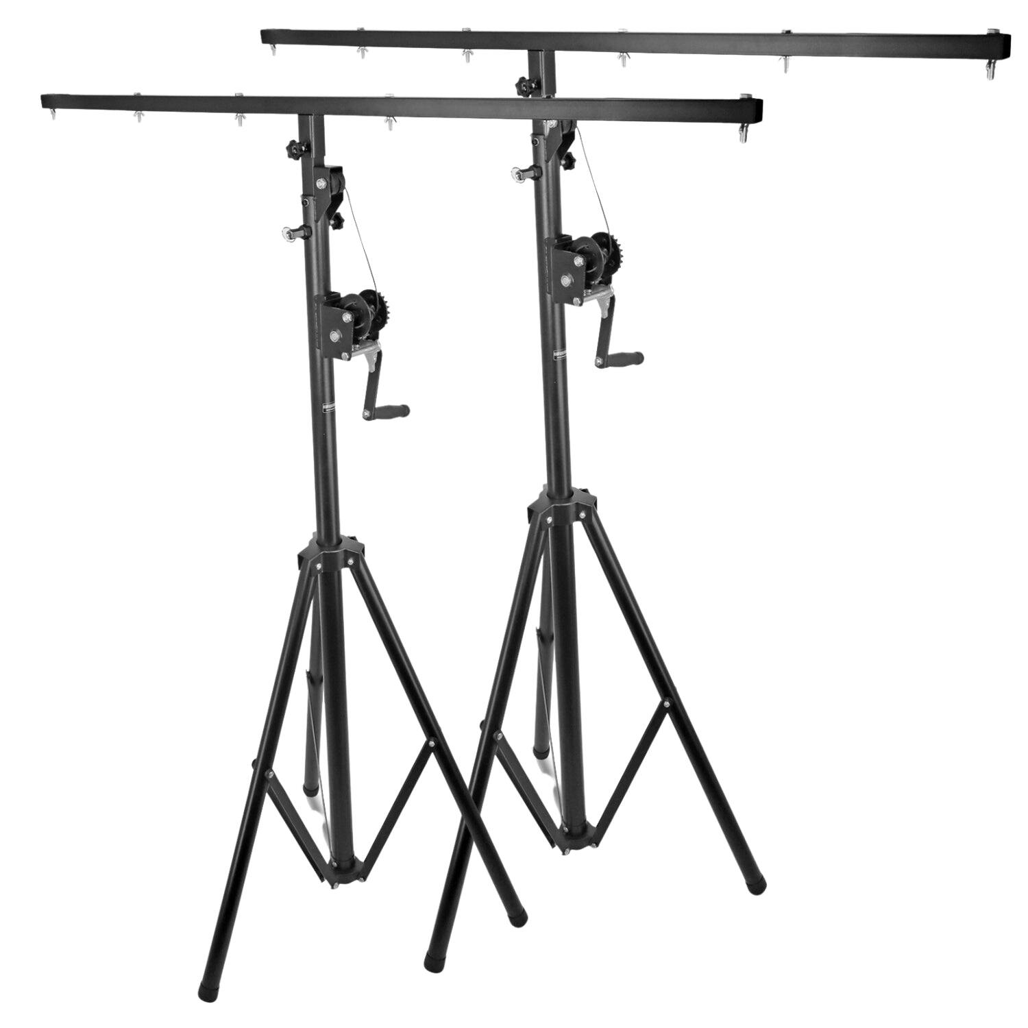 5 CORE - 5Core DJ Light Stand Stage Lighting Truss System Hand Crank Heavy Duty Adjustable T bar Mount Tripod - Black