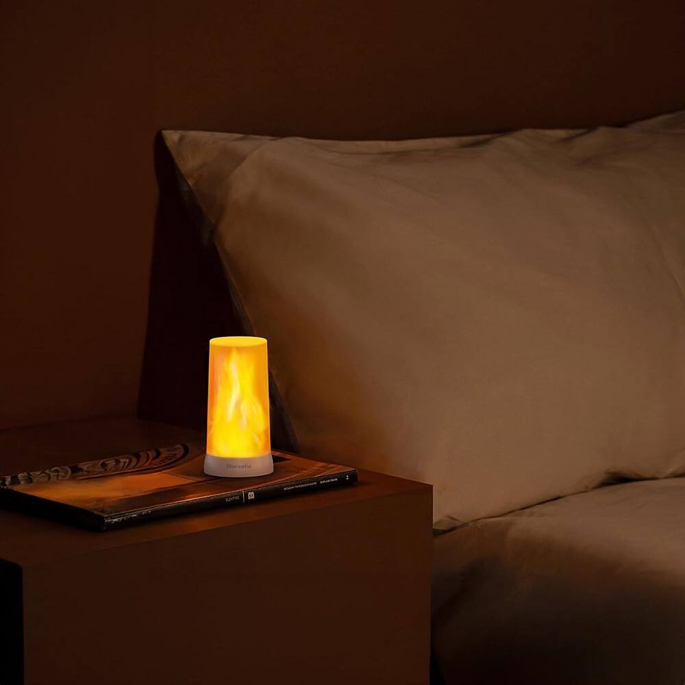 Angle. MOSZAR LLC - LED Flame Light, Upside Down Effect, Remote Timer, Rechargeable, 2-Pack - clear.