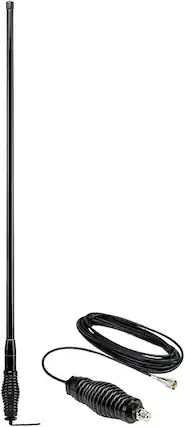 Front. Midland - MXT 6.6dB Heavy Duty Bull Bar Antenna - Highland Tall - Black.