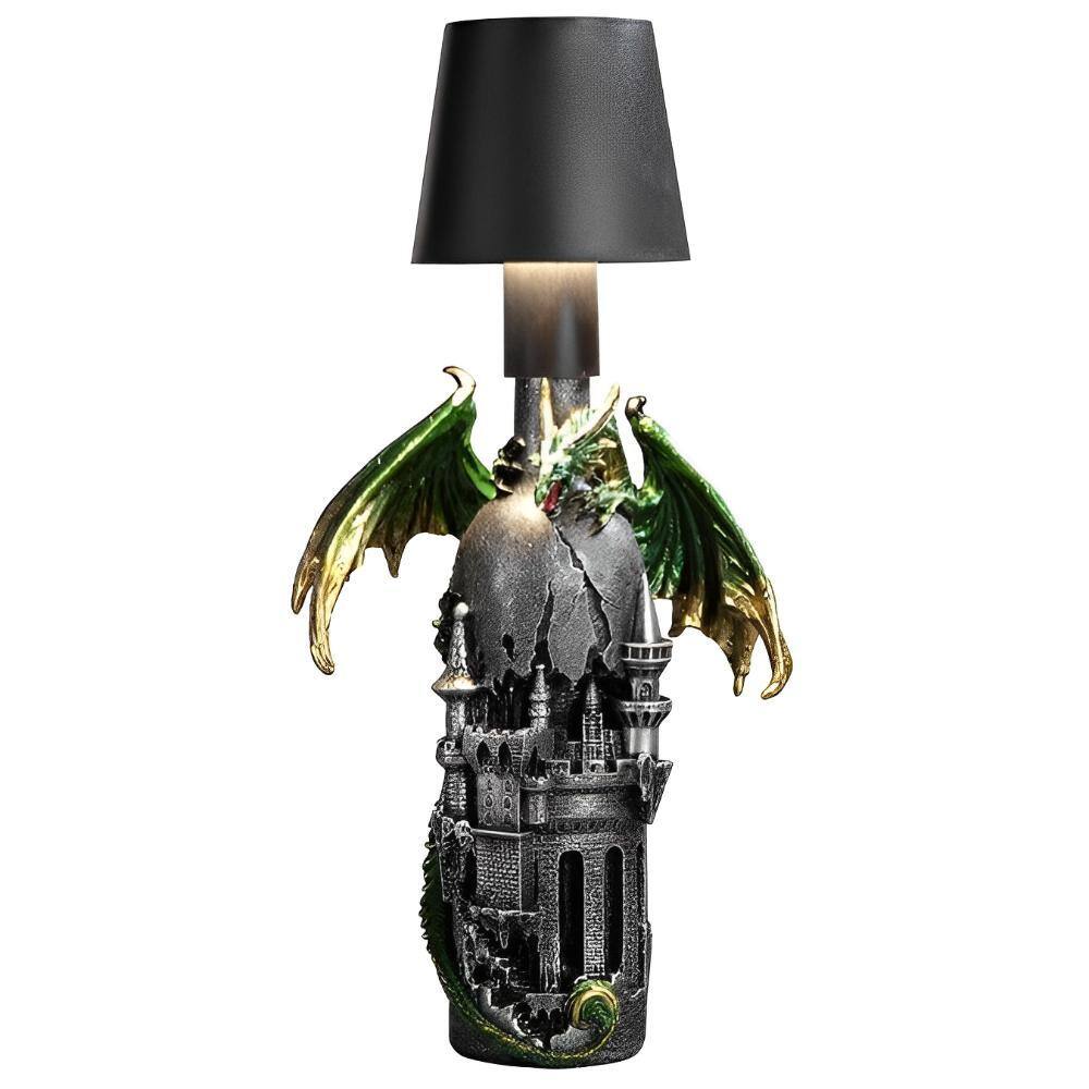 FC Design - 15.5"H LED Green Dragon on Castle Lamp Decorative Table Lamp – Stylish Decor & Gift Idea - Multicolor