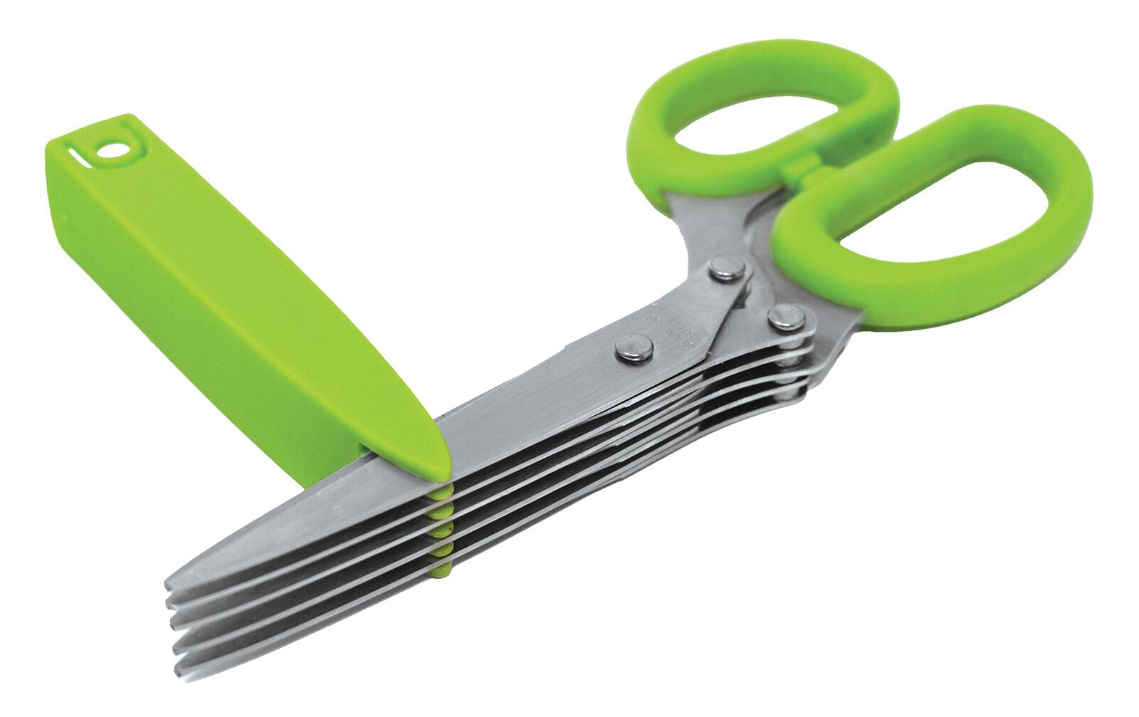 Alt View 4. Norpro - Multi Blade Herb Shears with Storage Sheath - Green.