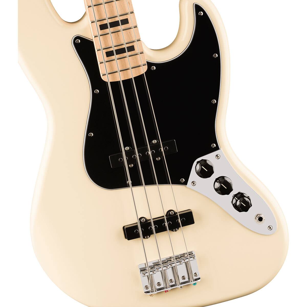 Alt View 4. Fender - Fender Affinity Series Active Jazz Bass Guitar, Maple Fingerboard, Black Pickguard, Olympic White.