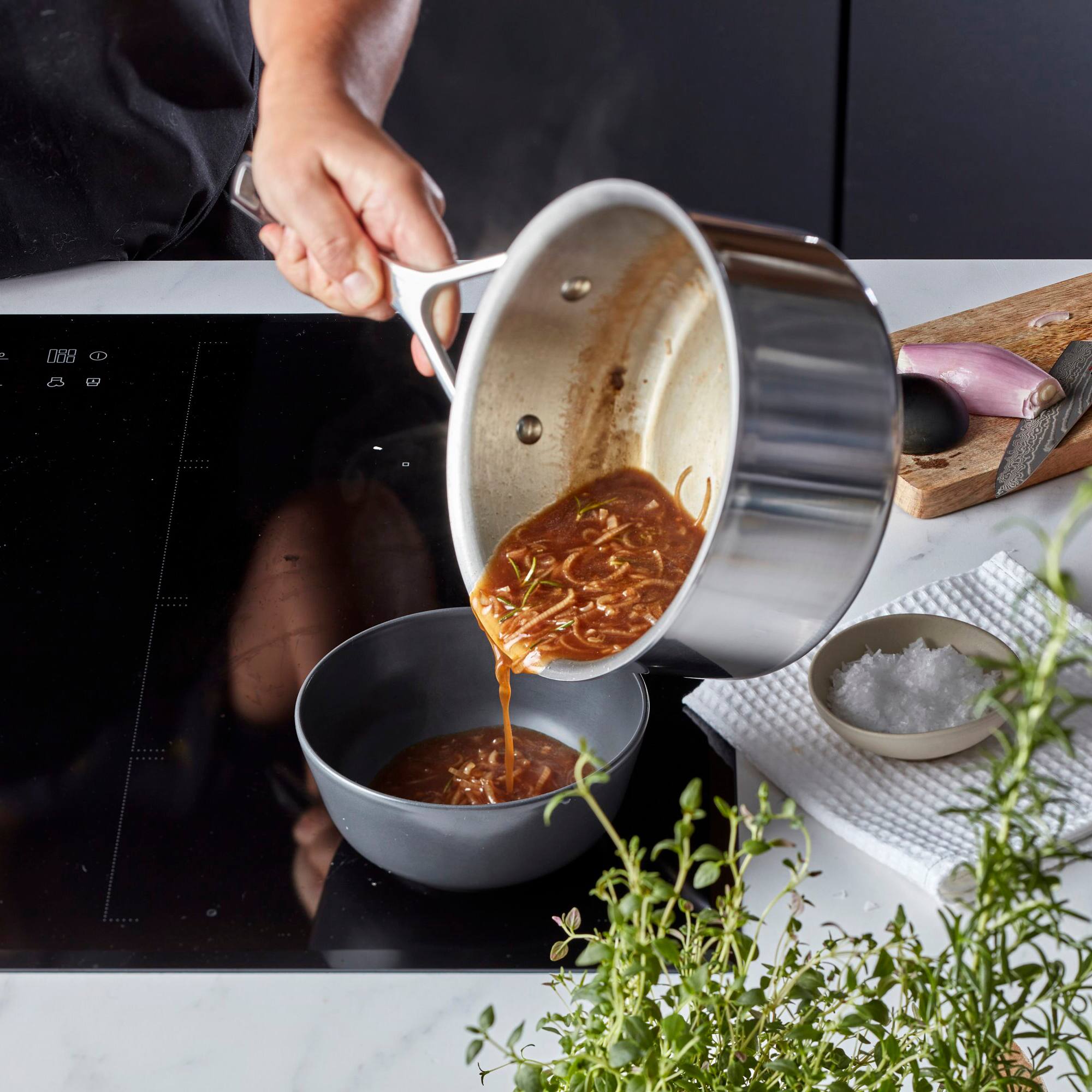 Alt View 4. Demeyere - Demeyere Essential 5-ply,  18/10 Stainless Steel,  Stay Cool Handle,  all Cooktops, Pour Edge, 1.5-qt Saucepan with Lid - Stainless Steel.