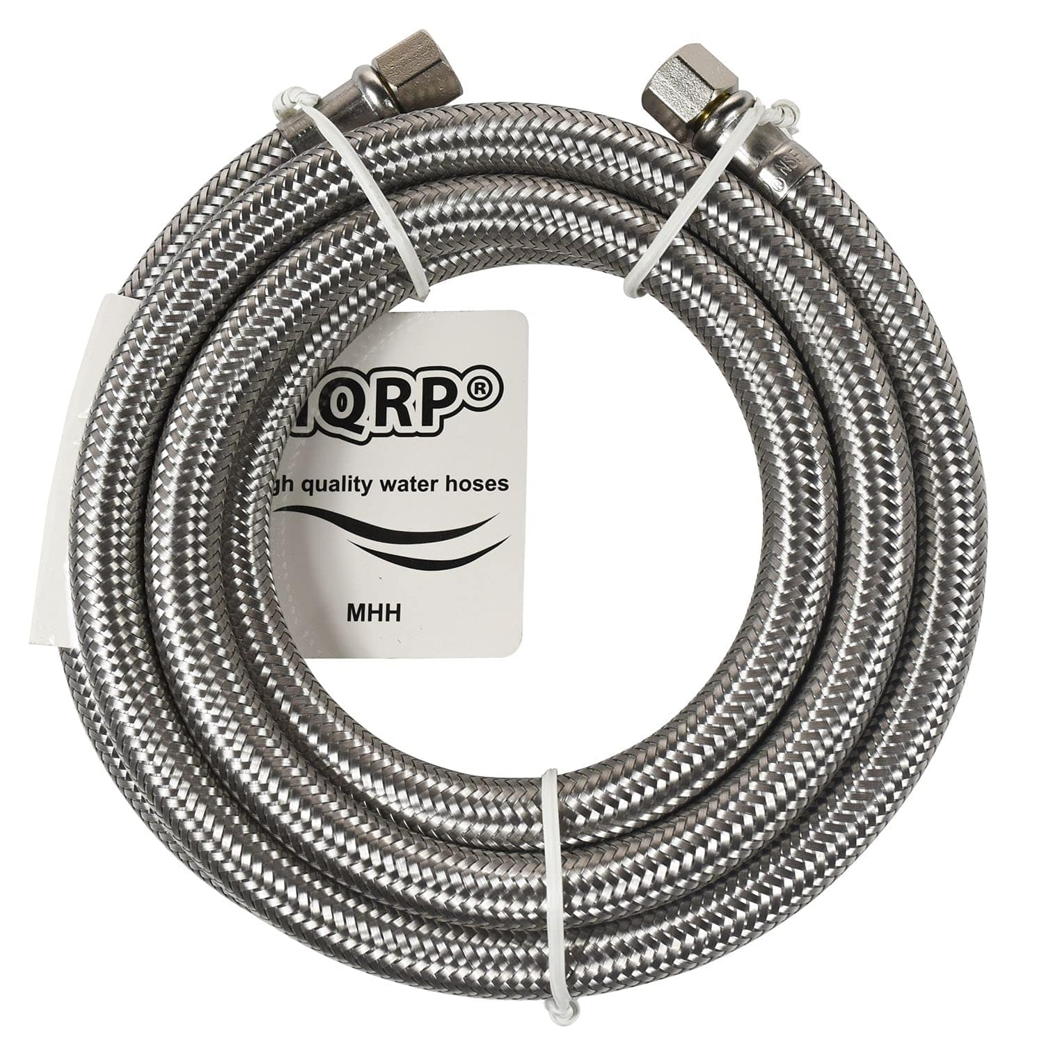 HQRP - 6FT Stainless Steel Refrigerator Water Line – 1/4" Comp x 1/4" Comp Ice Maker Supply Hose