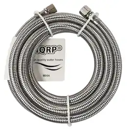 HQRP - 6FT Stainless Steel Refrigerator Water Line – 1/4" Comp x 1/4" Comp Ice Maker Supply Hose