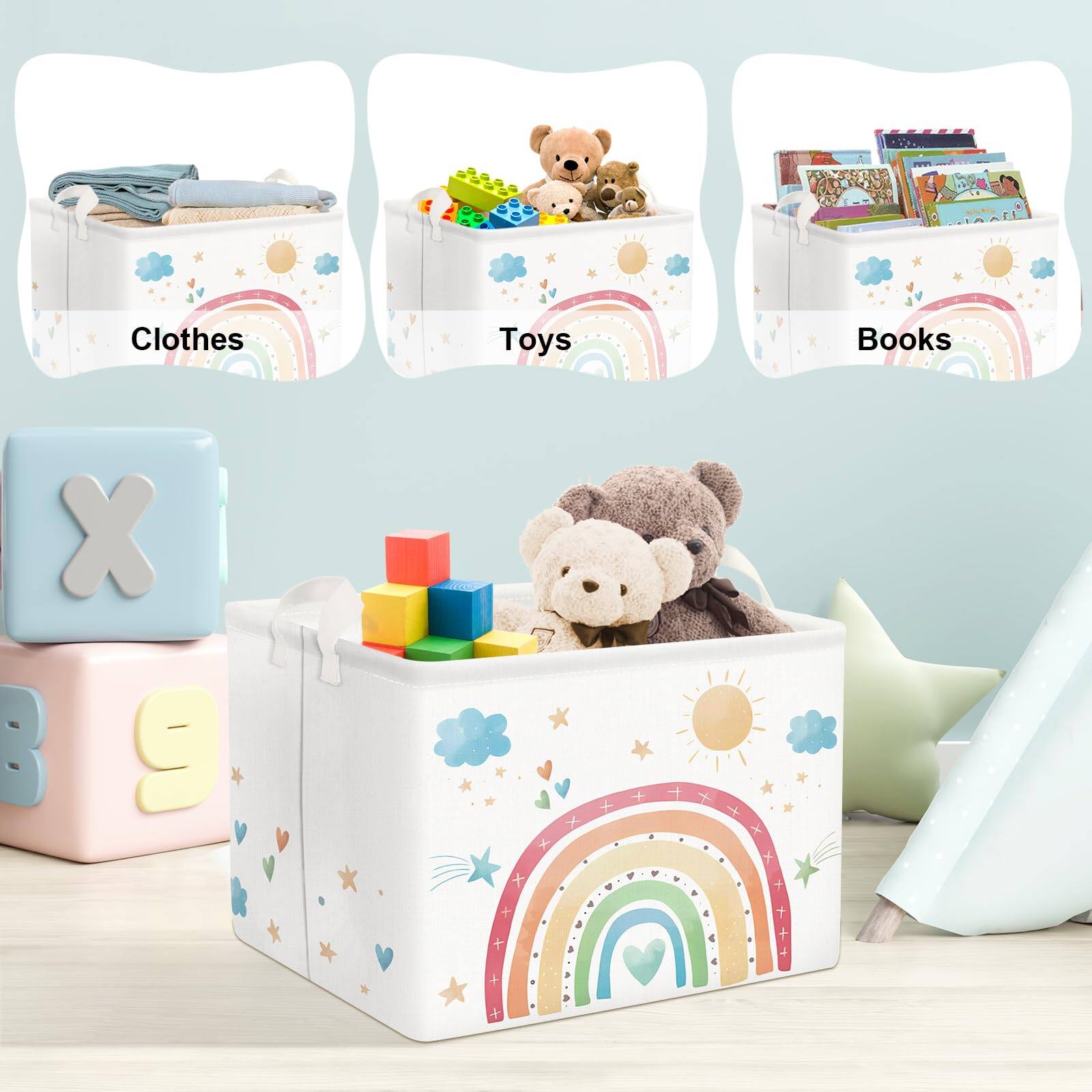 Clothes  
Toys  
Books