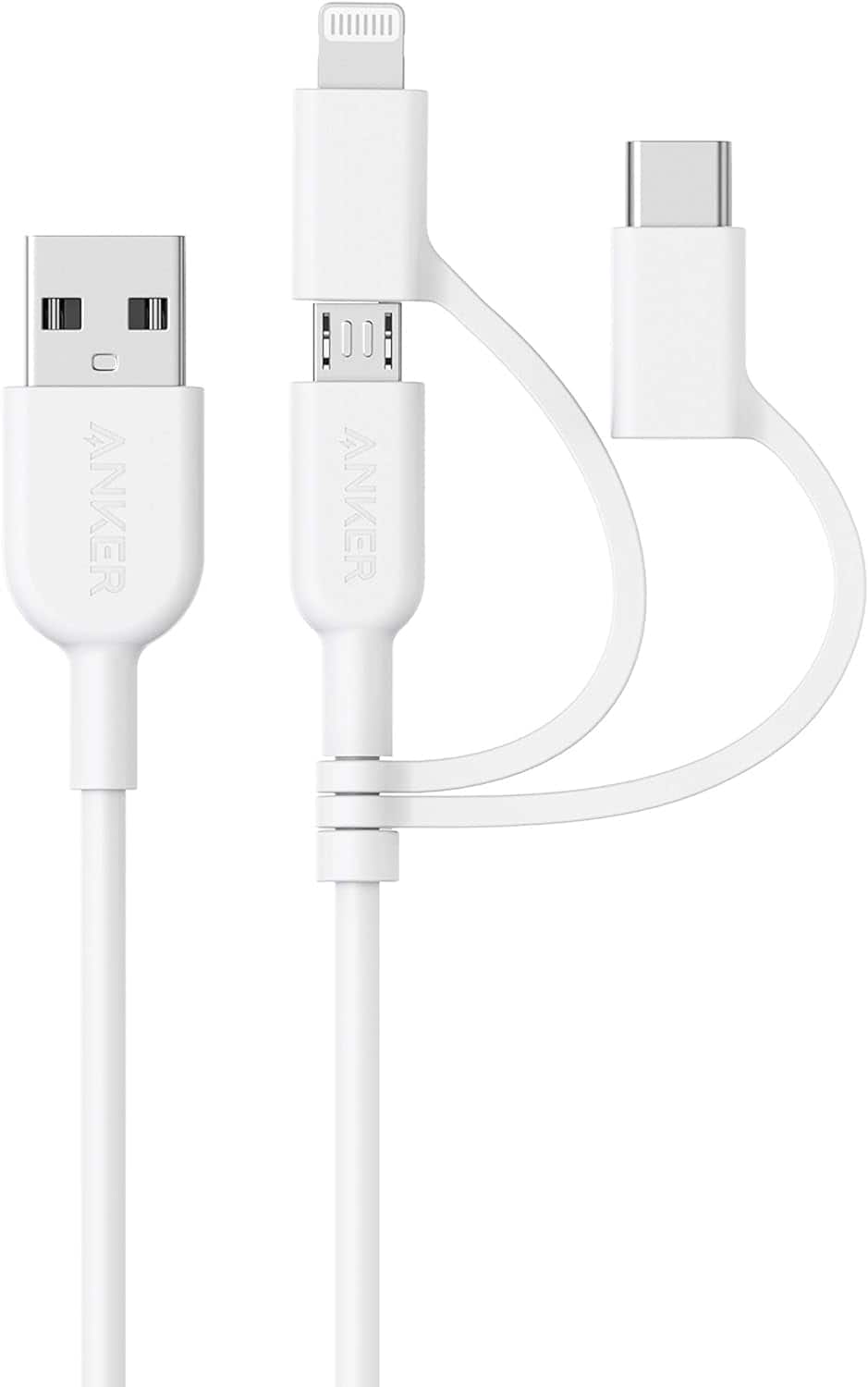 Anker - Powerline II 3-in-1 Cable - White