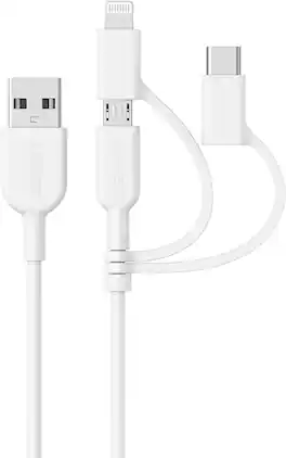 Anker - Powerline II 3-in-1 Cable - White