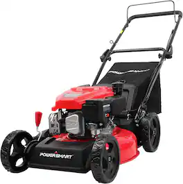 POWERSMART - EasyCut 18-Inch Gas Lawn Mower, 144cc 4-Stroke OHV Engine, Push Walk-Behind, 3-in-1 Mulch/Bag/Side Discharge - Red