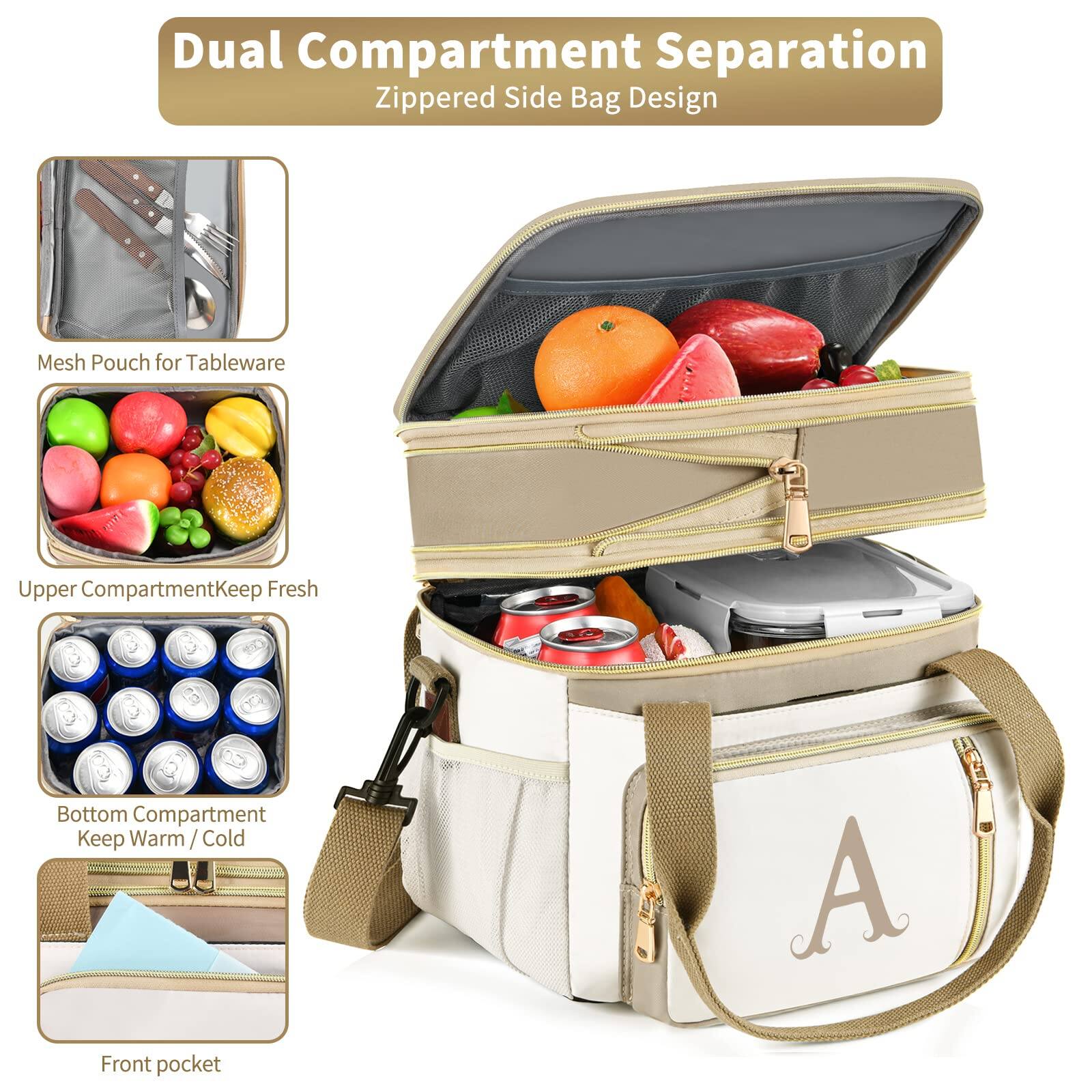 Back. Live At Space - Personalized Lunch Bag For Women Work  16l Initial Insulated Box Adult womens Gift Leakproof Lunchbag With Adjustable - Cow.