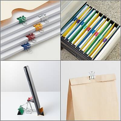 Alt View 4. Staples - Mini Binder Clips, 0.25" Capacity, Assorted Colors, 60 Clips/Pack - Assorted Colors.