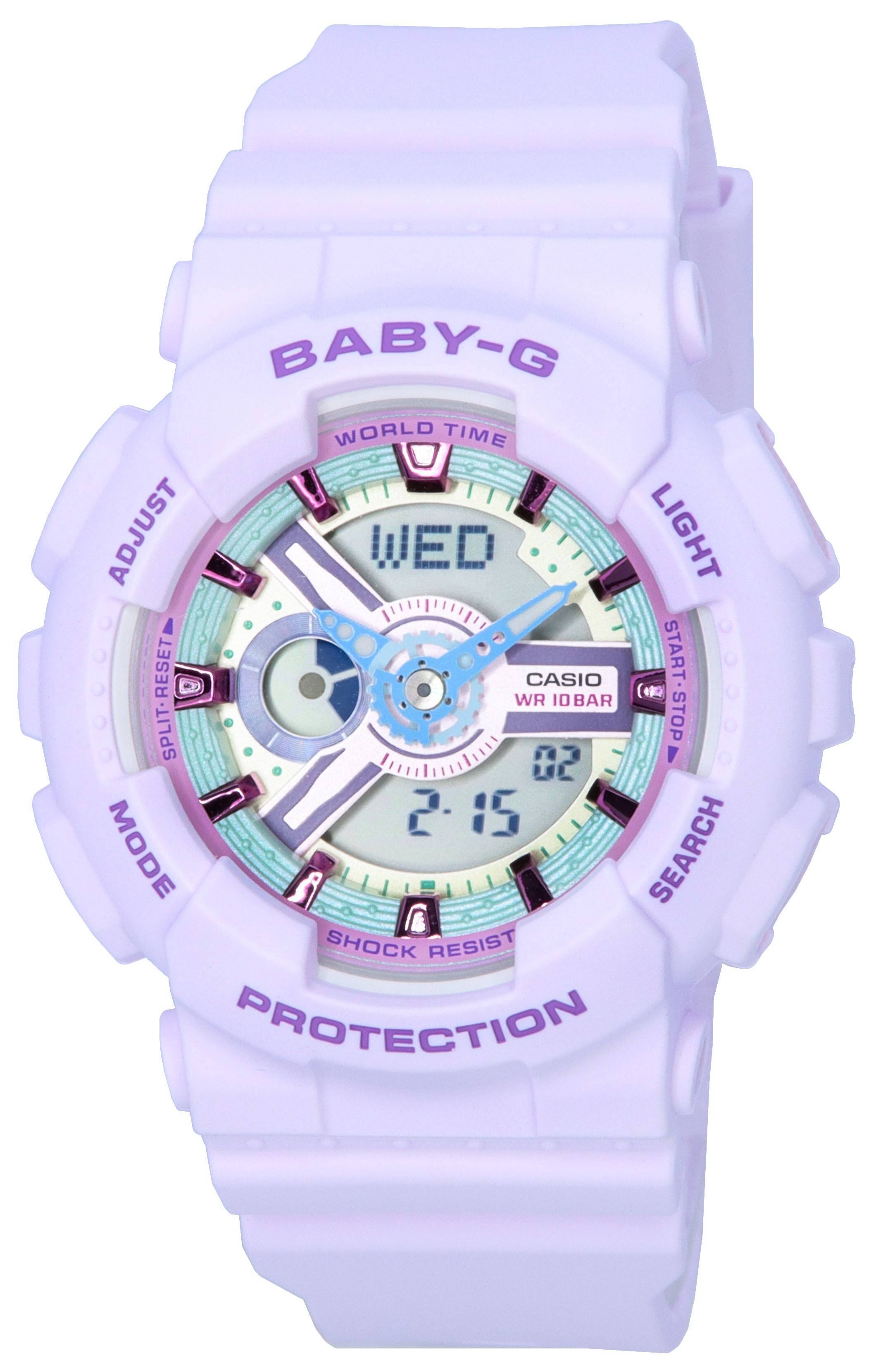 Casio - Baby-G Analog Digital Pastel Meets Metallic Quartz BA-110XPM-6A 100M Ladies Watch - White