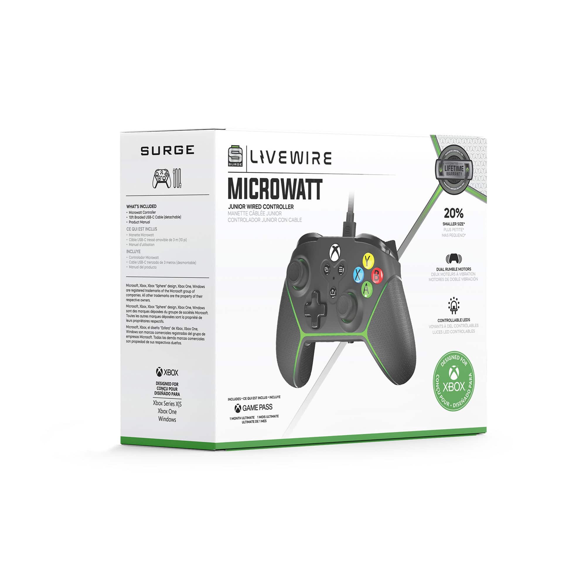Alt View 16. Surge Gaming - Surge Livewire Microwatt Junior Controller - Black.