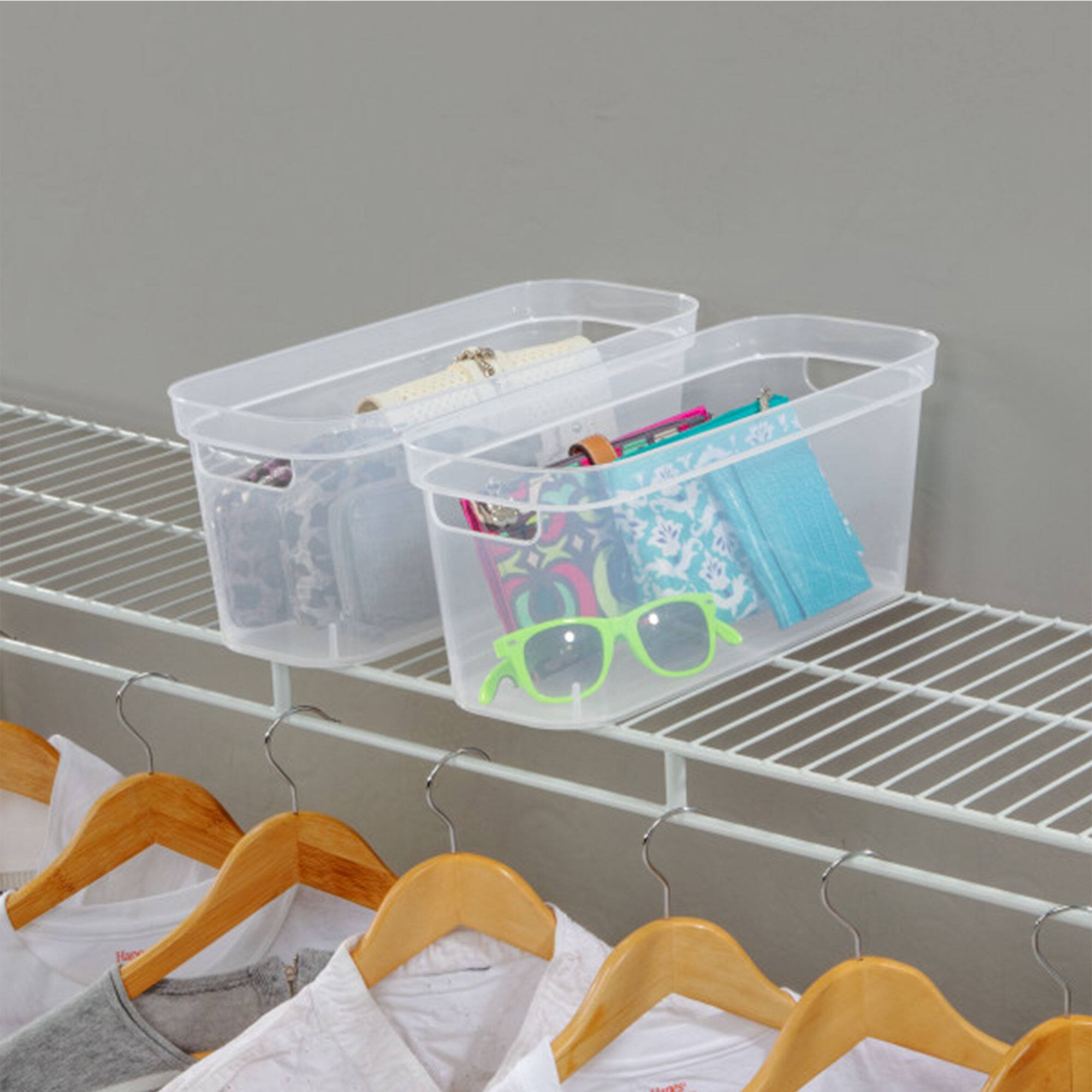 Alt View 3. Sterilite - Sterilite 6.25x6.25x15 In Narrow Storage Bin with Carry Handles, Clear (8 Pack).