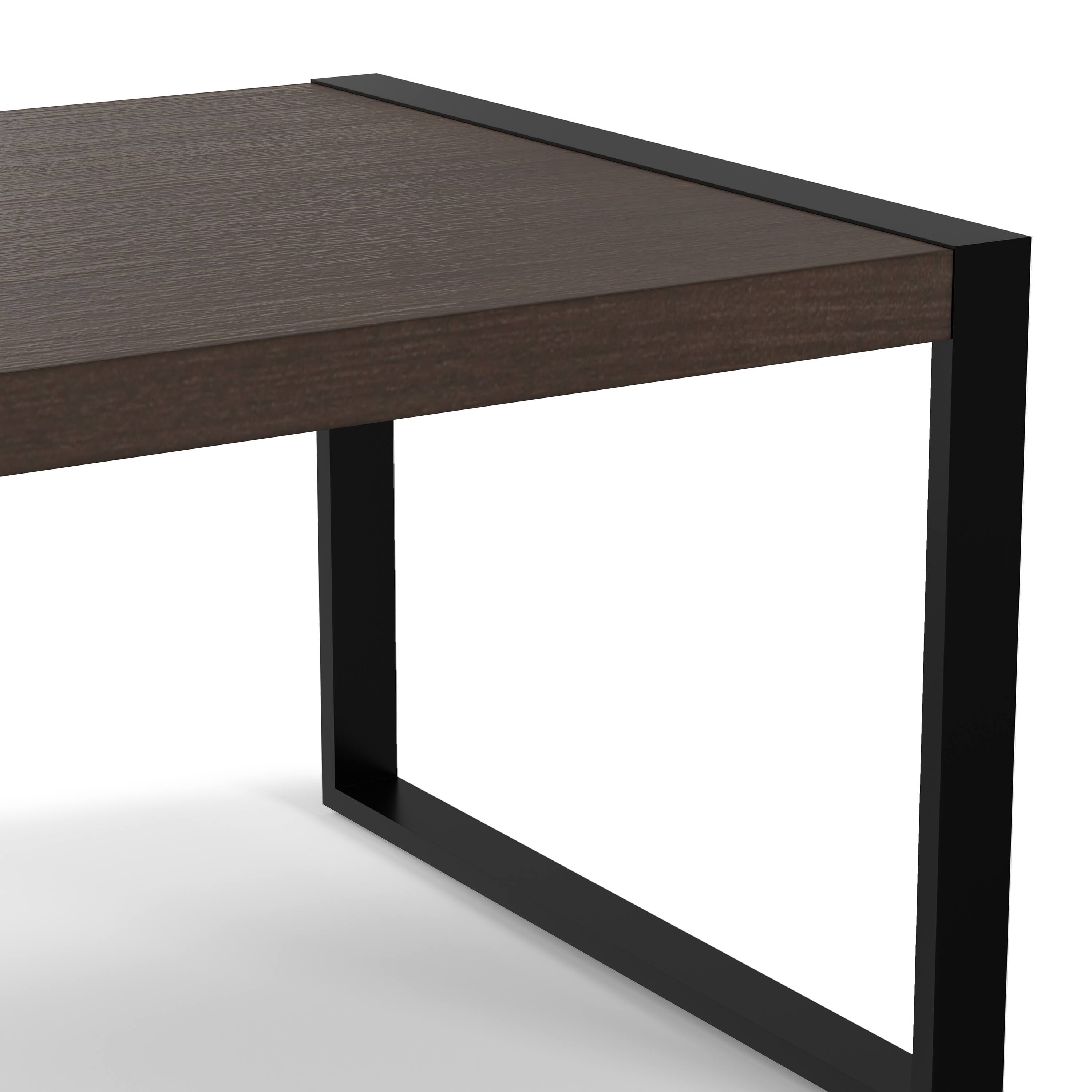Alt View 3. Simpli Home - McKenzie 66 inch x 40 inch Rectangle Modern Industrial Dining Table in Smoky Grey - Smoky Grey.
