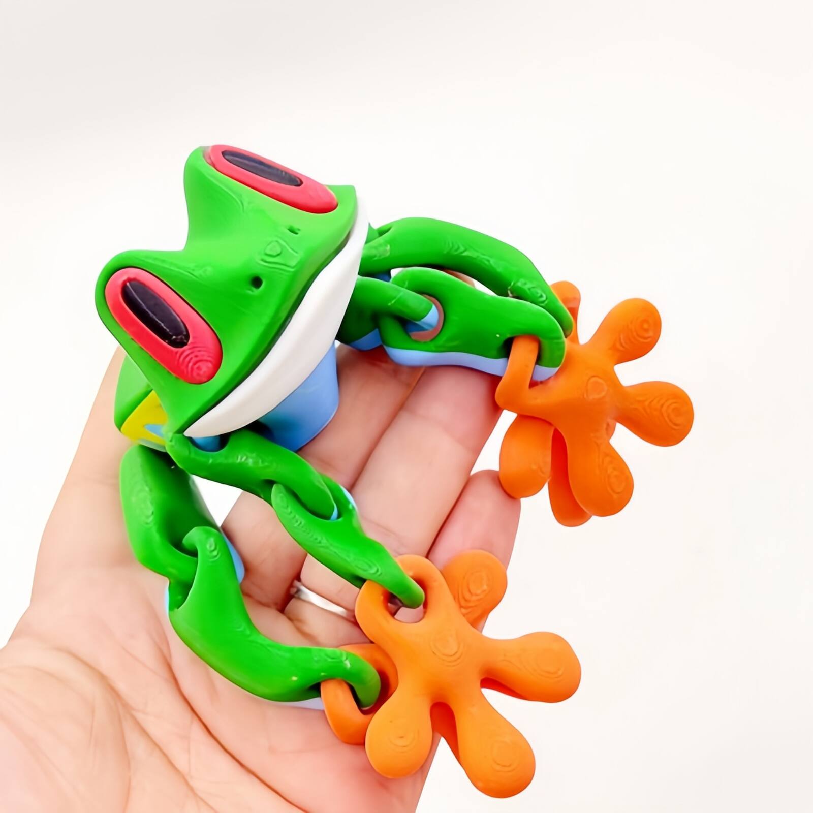 Alt View 1. MITAOSLIM - 4pcs 3D Printed Magnetic Frog Realistic Jointed Jumping Frogs Model, Home Office Decor - multicolour.