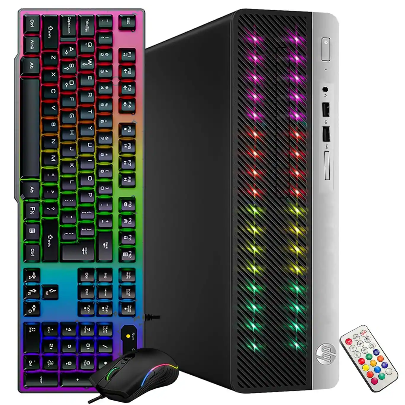 HP - Refurbished Excellent - RGB ProDesk 400 G5 SFF Desktop PC, Intel Core i3-8100 3.60GHz, 16G DDR4 RAM, 512G SSD, USB WiFi, Win11Pro - Black