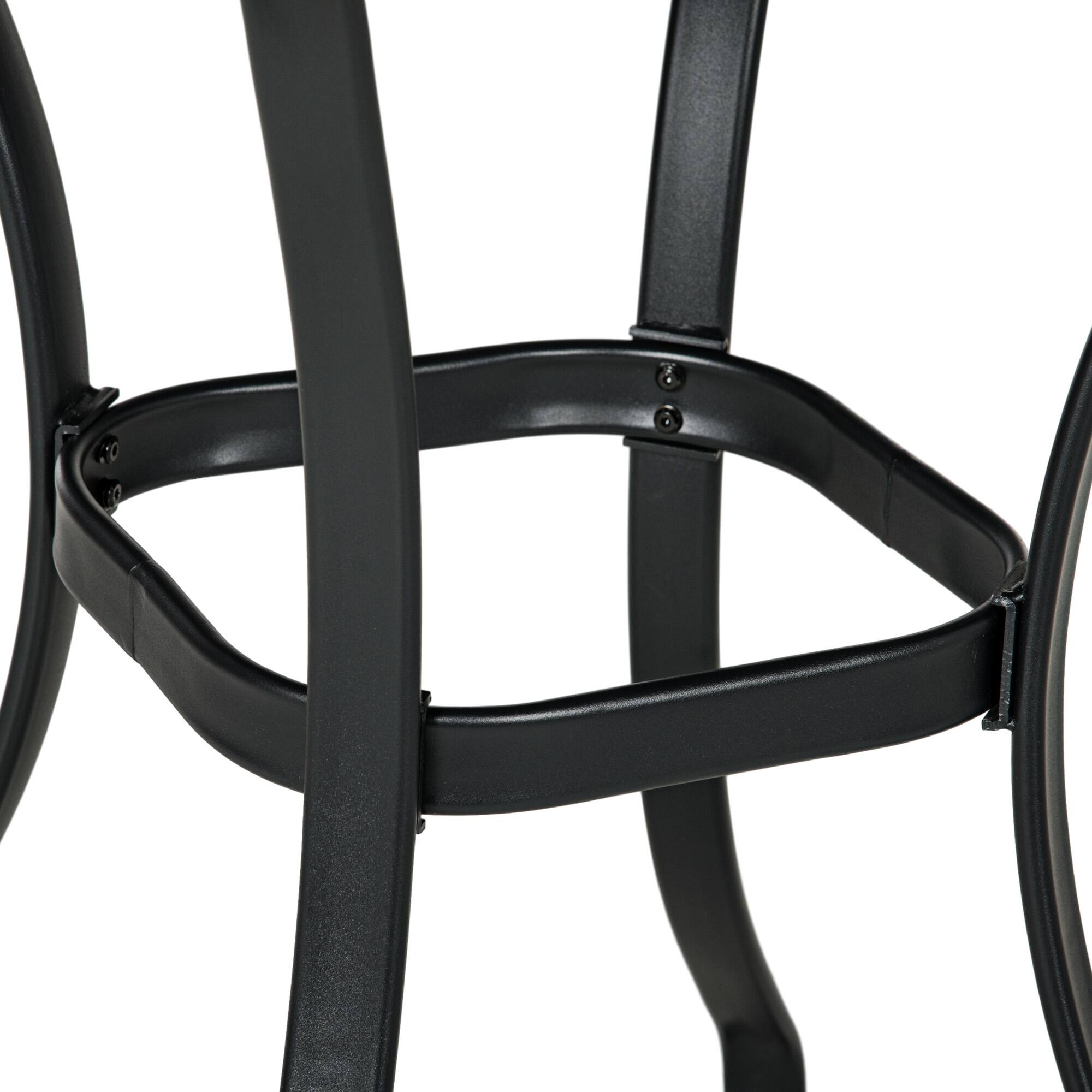 Alt View 8. Outsunny - 28" Outdoor Bar Table, Faux Wood Patio Furniture, Square Wood-Like Patio Table with Water Safe Design - Brown.