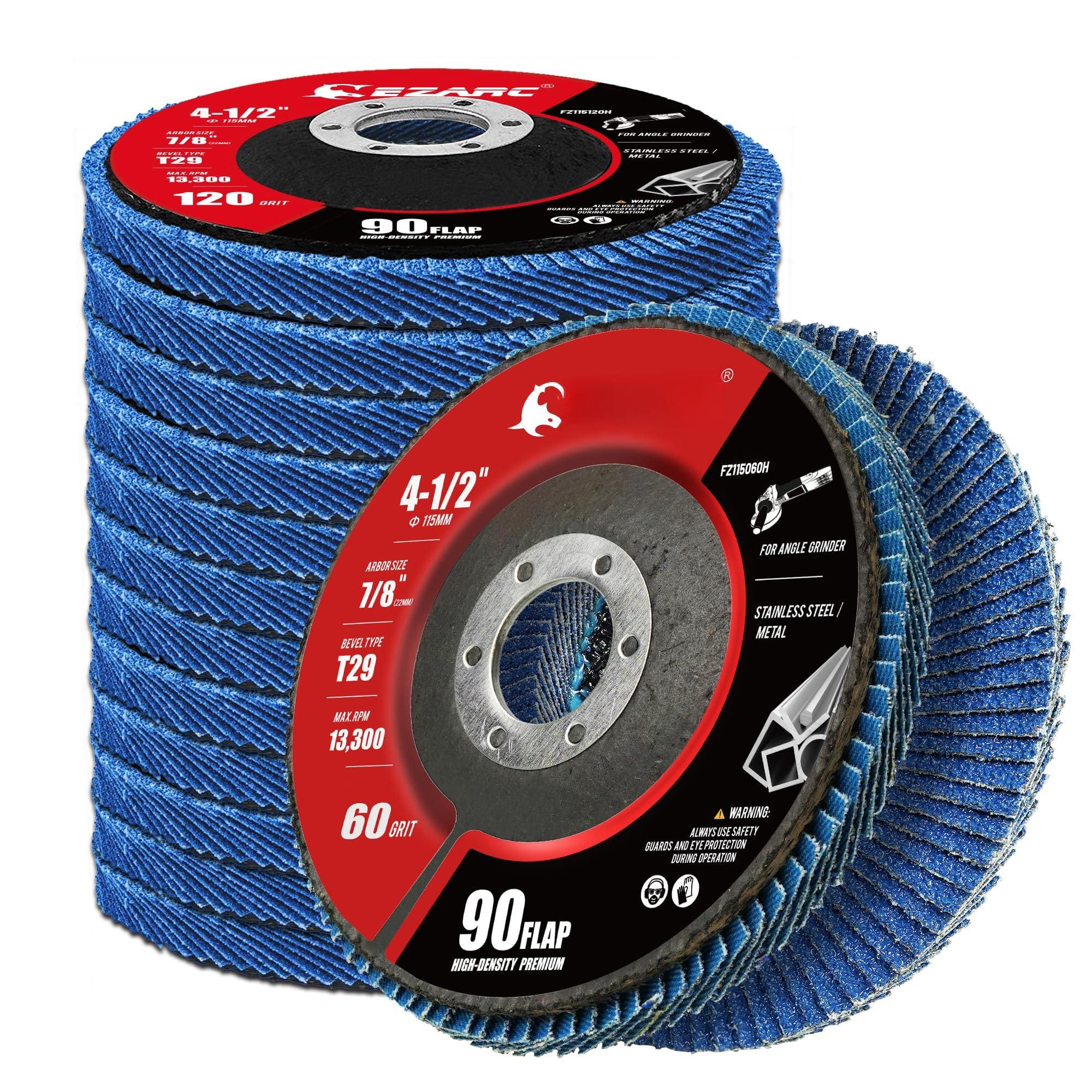 JETRANSPORT - Flap Discs 40 Grit 4 1/2 X 7/8-inch Sanding Disc Type 29 Zirconia Grinding Wheel For Stainless Steel Sheet Met - 60 GRIT High Density Version