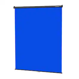 RAUBAY - 5′ x 7.2′ Pull Down Screen Backdrop Retractable Collapsible Wall-Mount Background - Blue