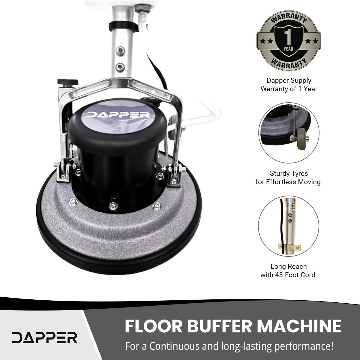 Dapper Supply 13 inch Heavy duty Multi Functional Floor Buffer Polisher ...