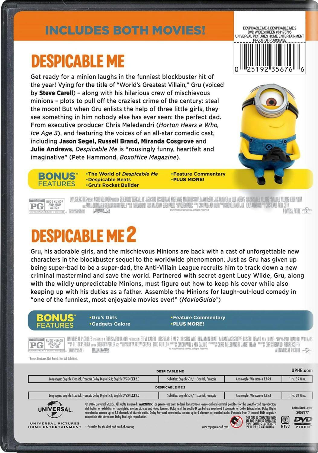 Back. Despicable Me/Despicable Me 2 (DVD Double Feature) [DVD].
