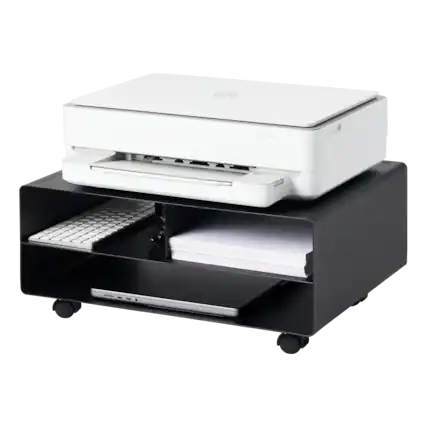 Front. Yamazaki Home - Rolling Printer Stand - Steel.