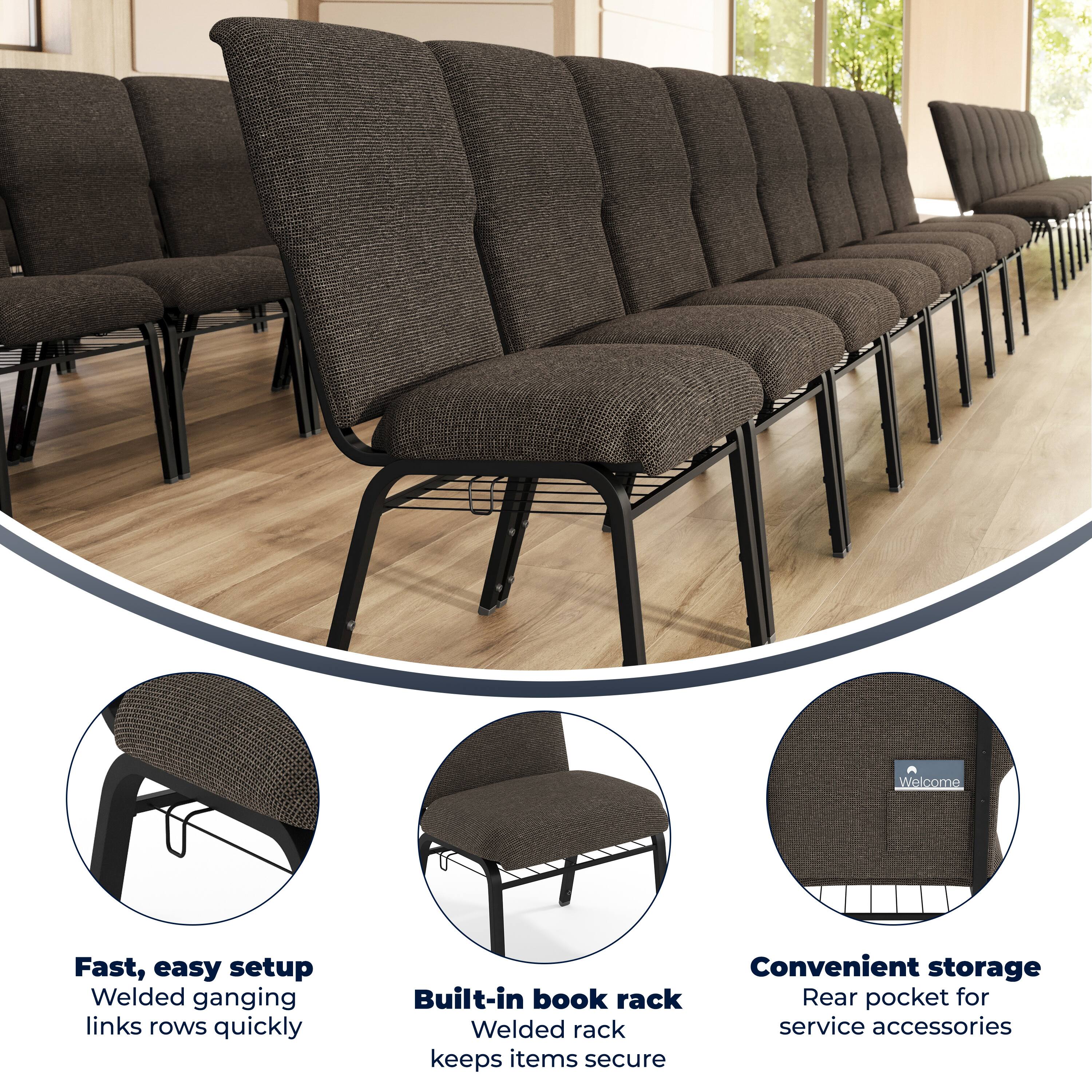 Welcome

Fast, easy setup
Welded ganging links rows quickly

Built-in book rack
Welded rack keeps items secure

Convenient storage
Rear pocket for service accessories