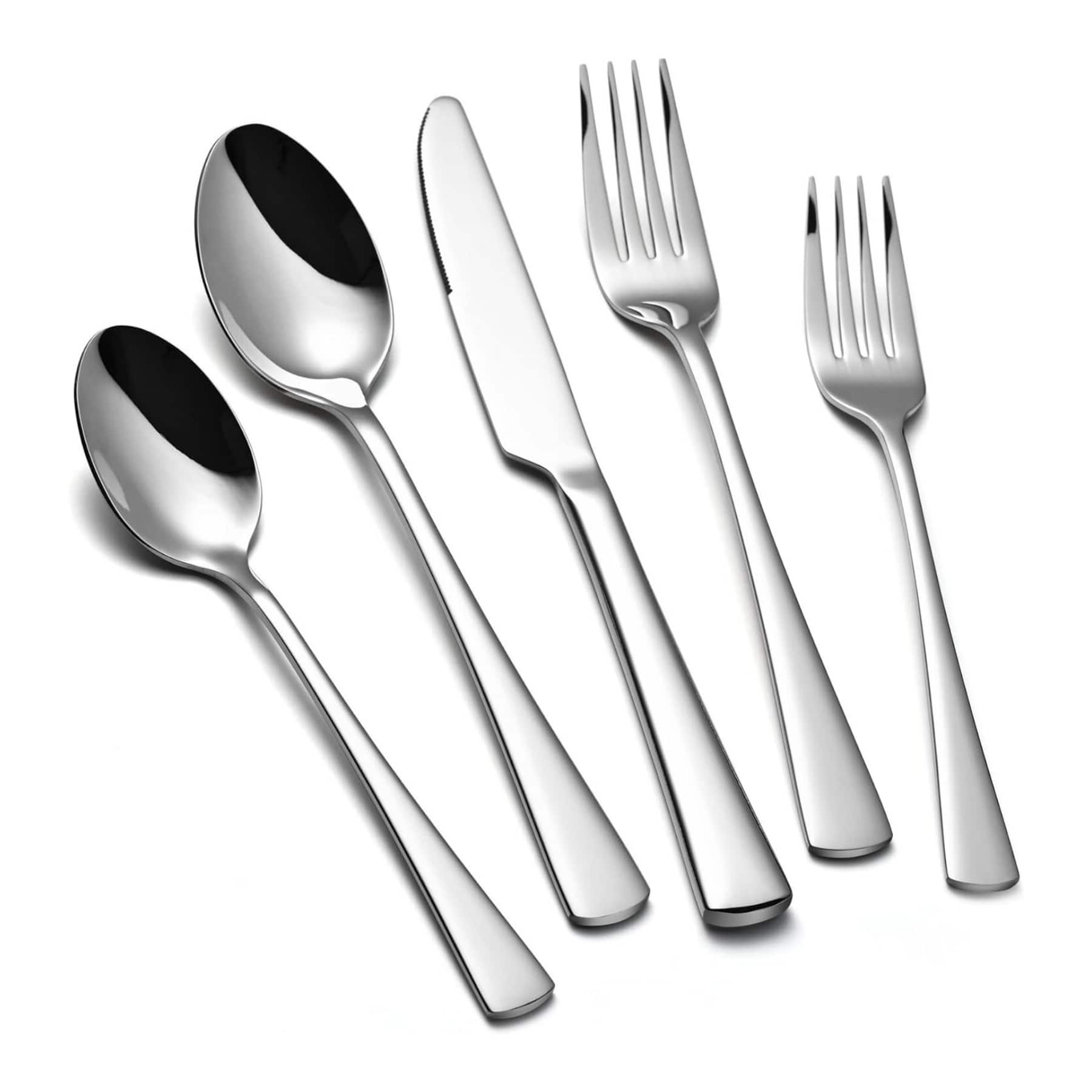 Dazzed Corner - Silverware Set for 8, 40-Piece Stainless Steel Flatware Set - Silver