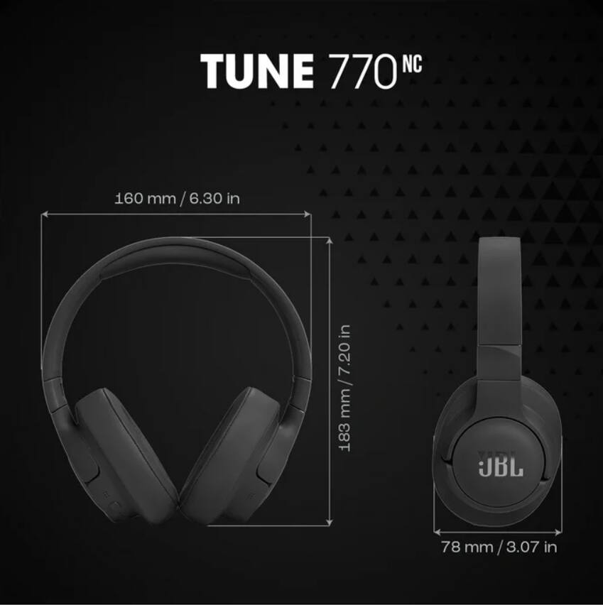 TUNE 770 NC  
160 mm / 6.30 in  
183 mm / 7.20 in  
78 mm / 3.07 in