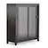 Front. Simpli Home - Cosmopolitan Medium Storage Cabinet - Mahogany Brown.