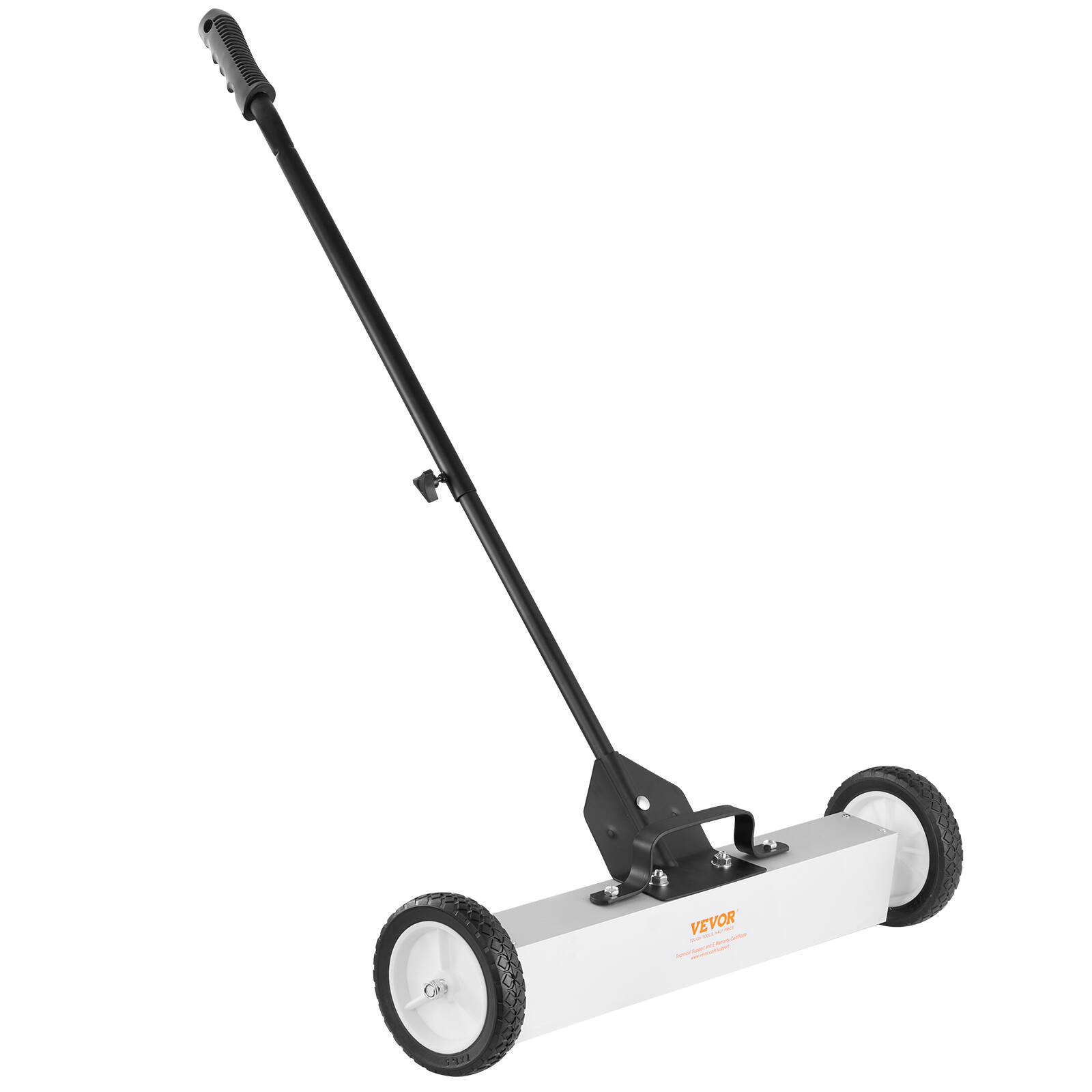 Alt View 5. VEVOR - 50Lbs Rolling Magnetic Sweeper with Wheels, Push-Type Magnetic Pick Up Sweeper, 24-inch Large Magnet Pickup Lawn - Black;White.