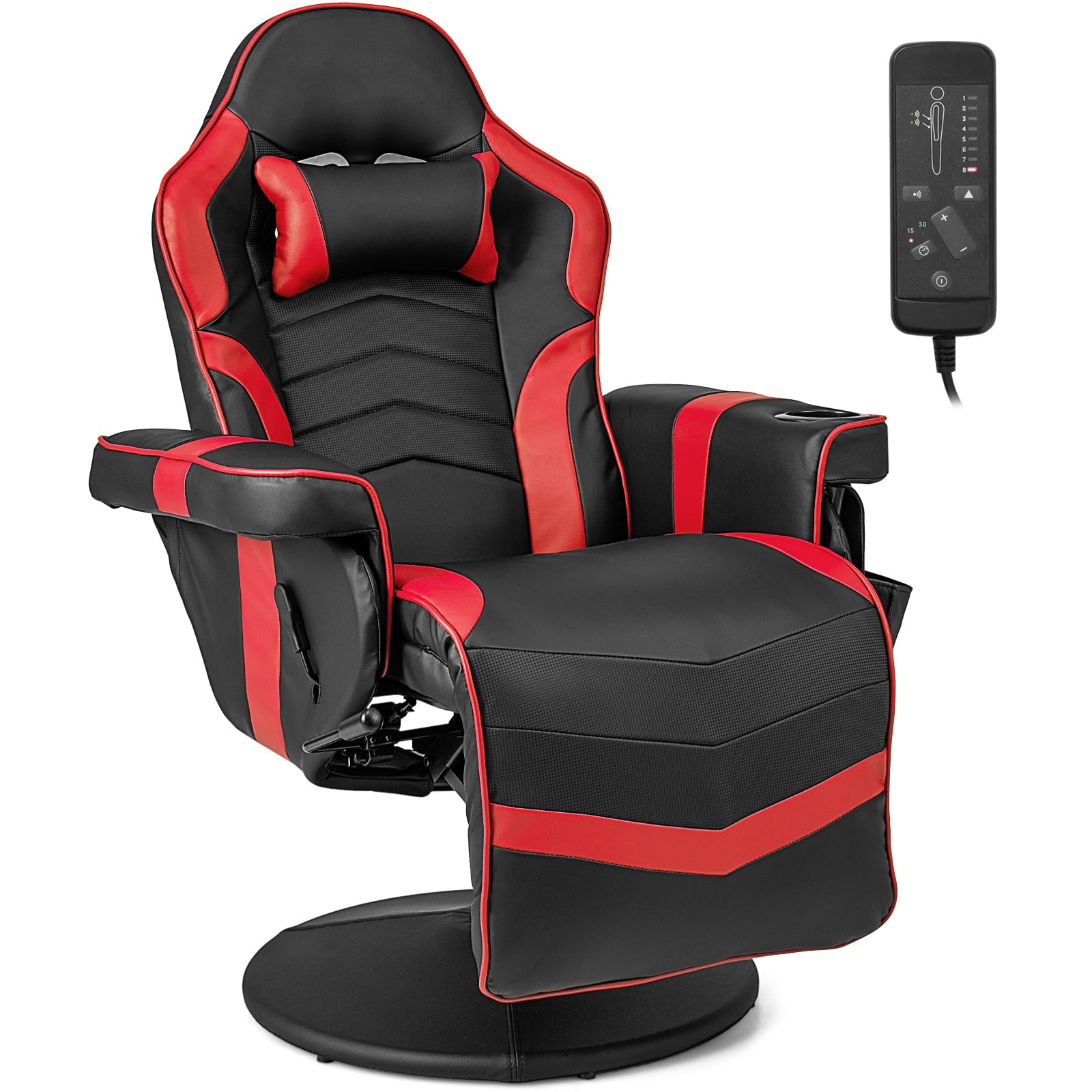 WELLFOR - Massage Video Gaming Recliner Chair with Adjustable Height - Red price history on PriceWatchPro