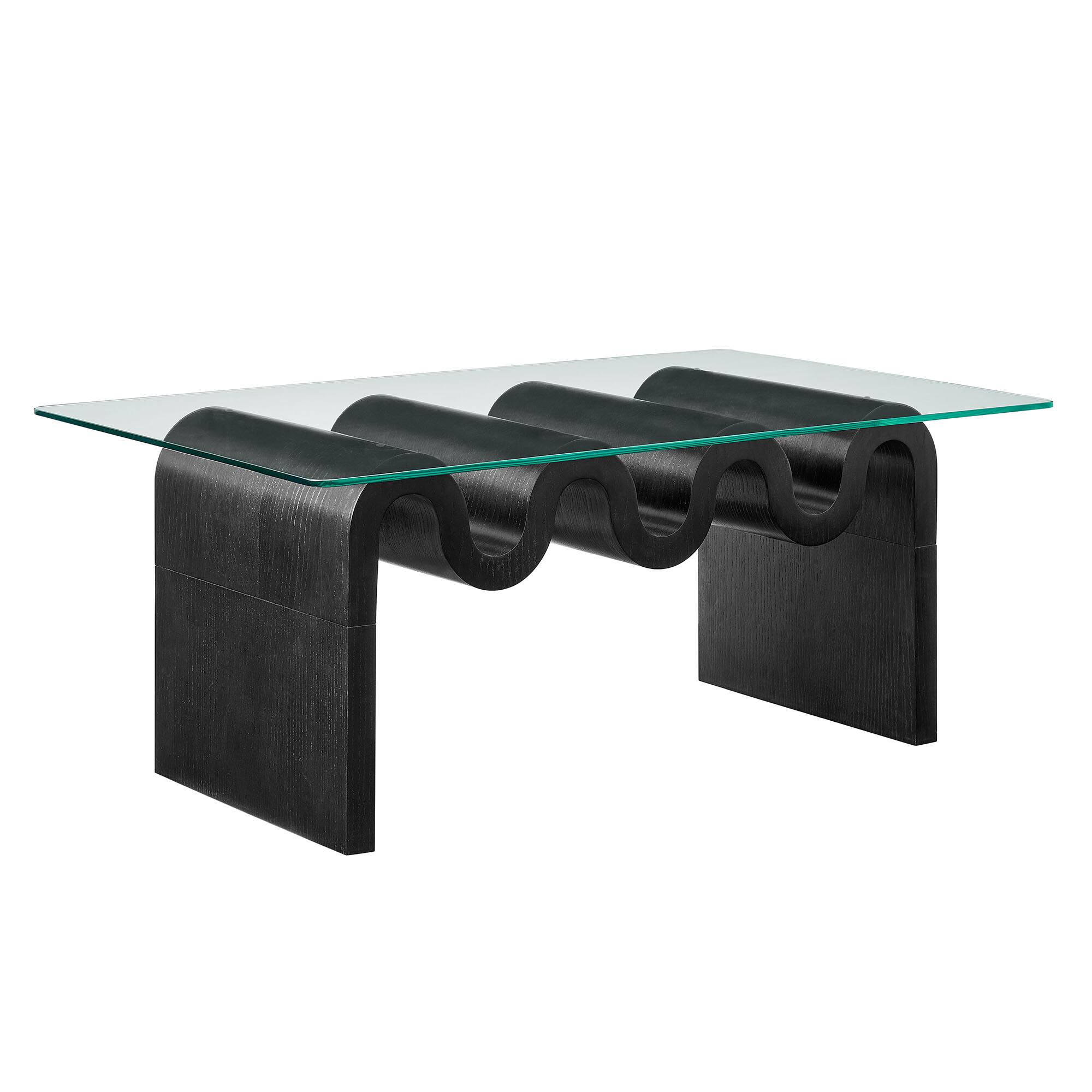 Angle. Modway - Ondine Glass Top Coffee Table by Modway - Black.