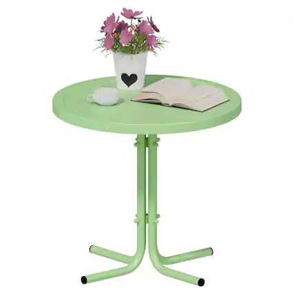 Front. Winado - 20in Weather Resistant Side Table Portable Patio Coffee L-Shaped Leg for Indoor/Outdoor - Green.